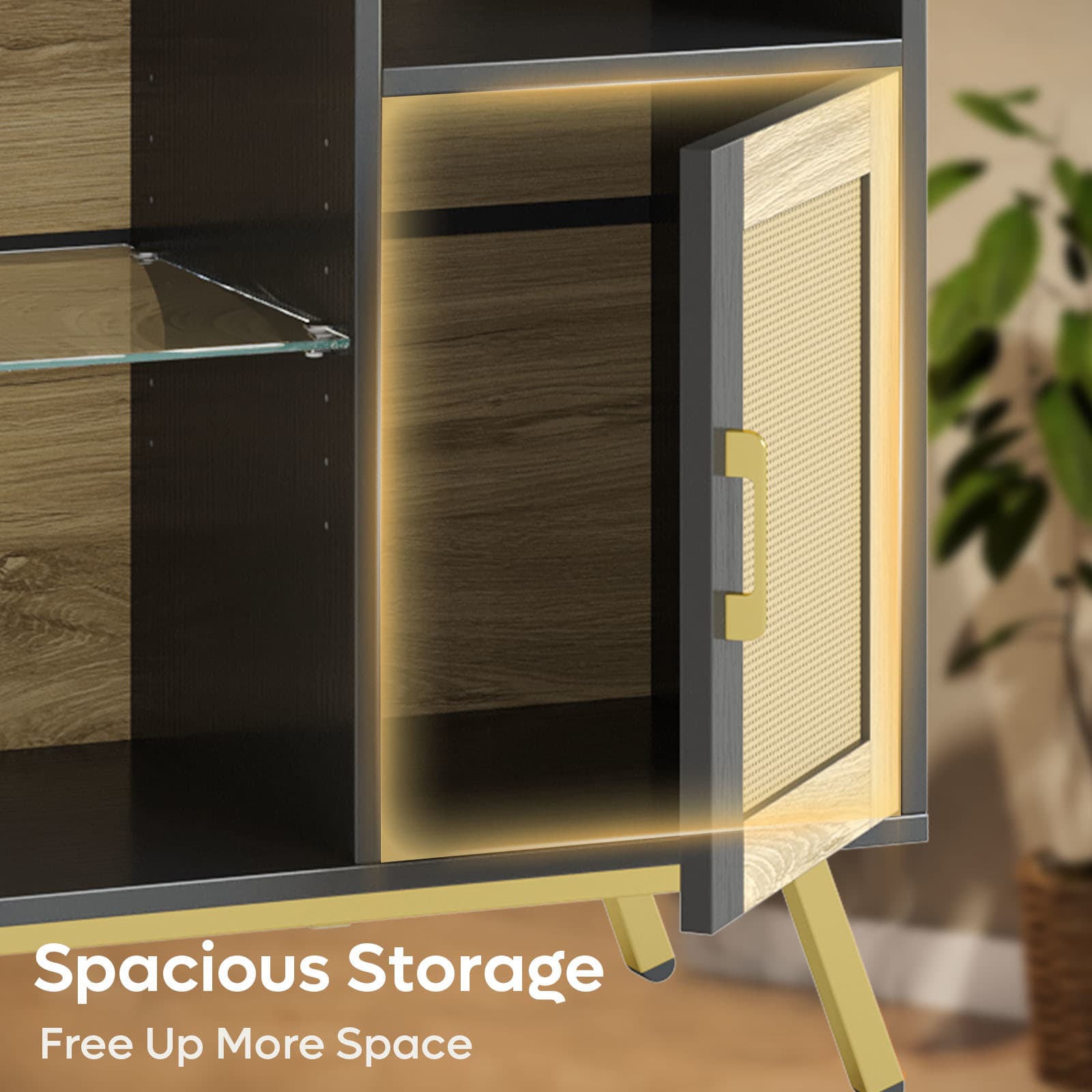 Bestier LOW-L102120A-BLKG Tv-Stands - View #8