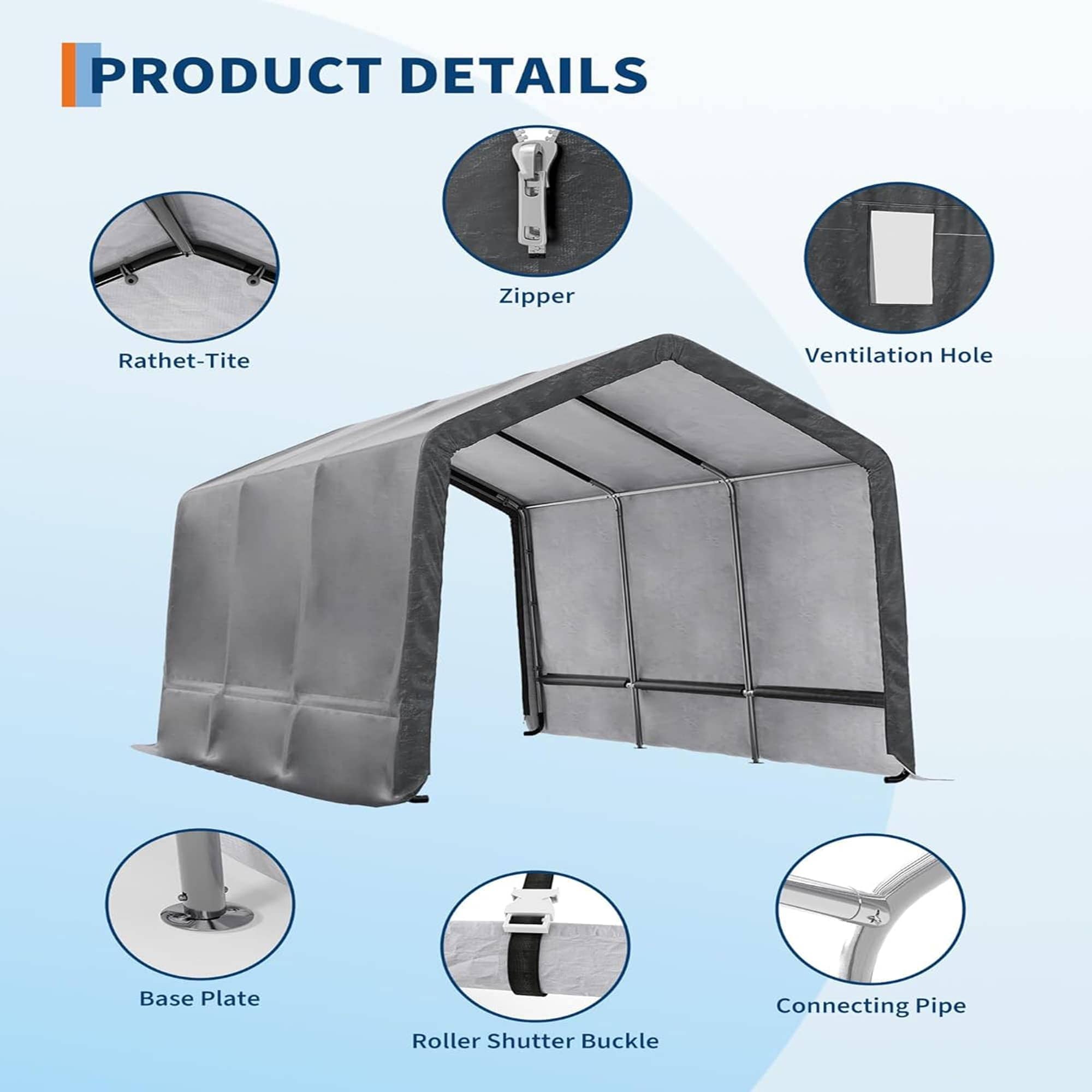 Qeetex LSHQQPPG-33ALF5F5 Carport-Covers - View #4