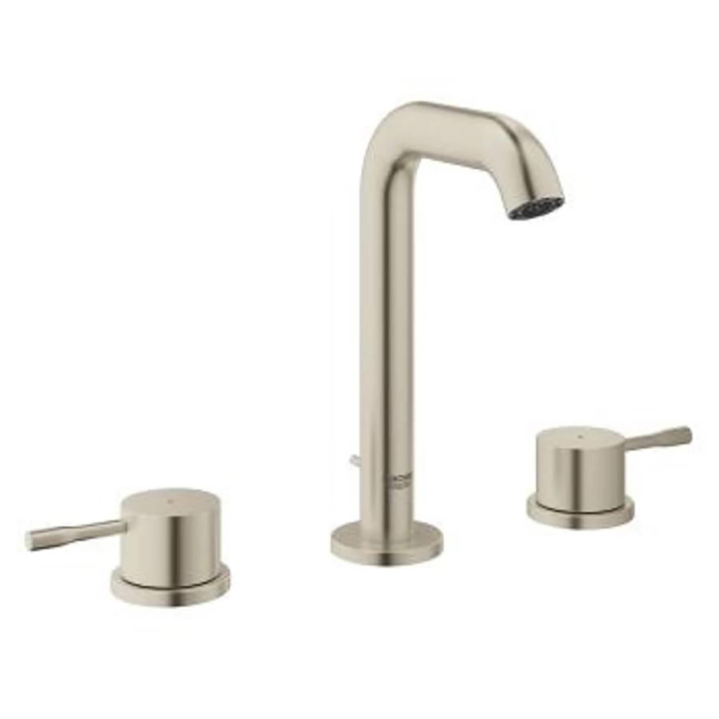 GROHE 20297ENA Essence Brushed Nickel Widespread 2-Handle WaterSense Bathroom Sink Faucet with Drain