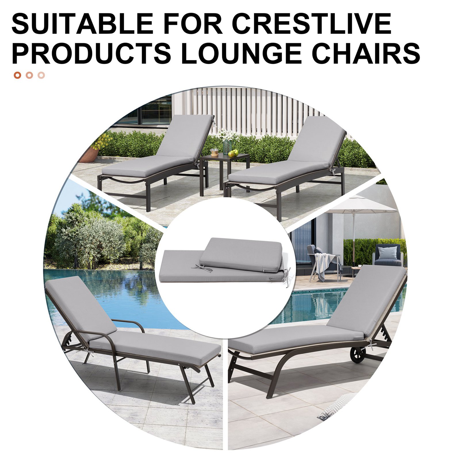 CloudFly CL-CU001LGY-2 Patio-Furniture-Cushions - View #6