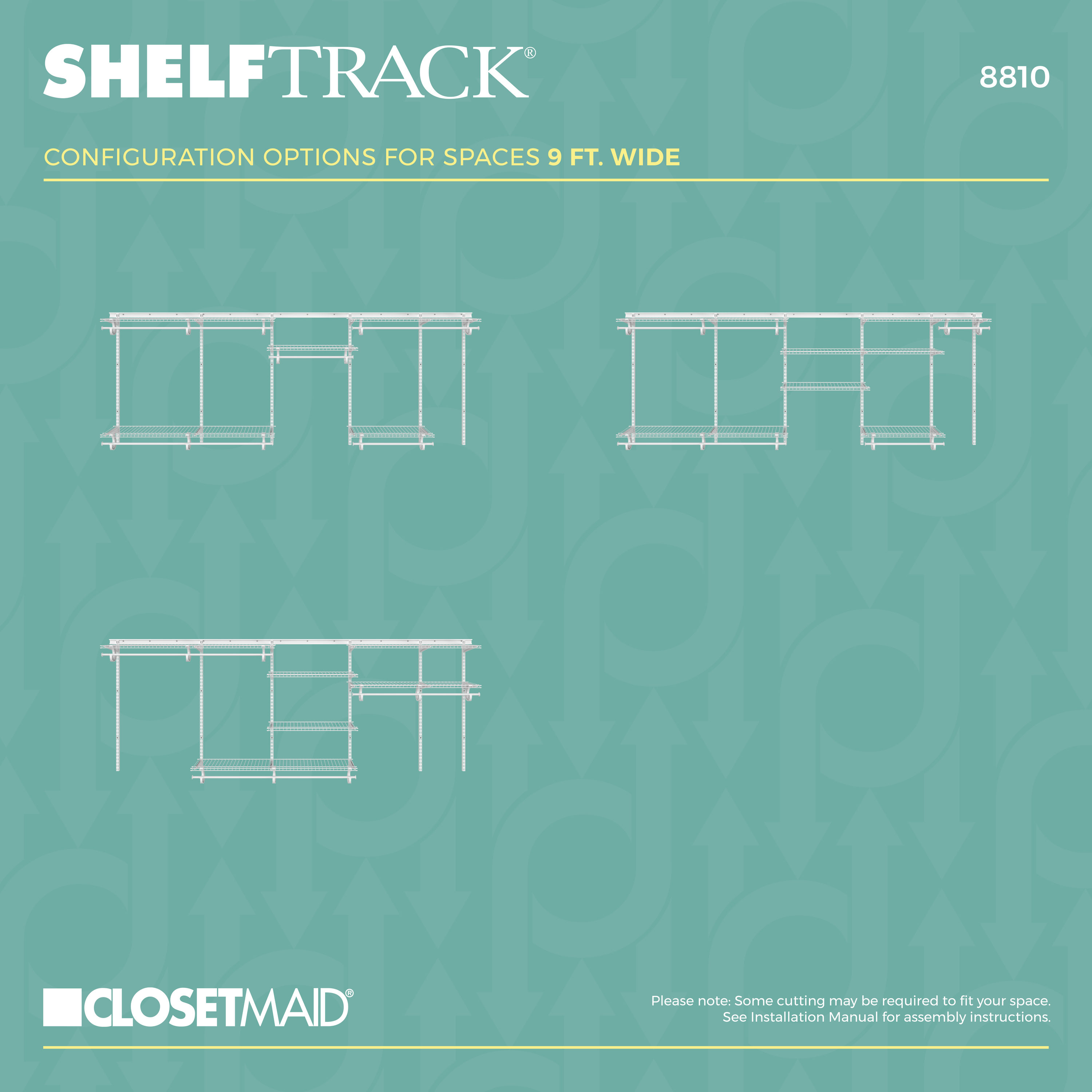 ClosetMaid 881000 ShelfTrack 7-ft to 10-ft Wide Closet Organizer Kit