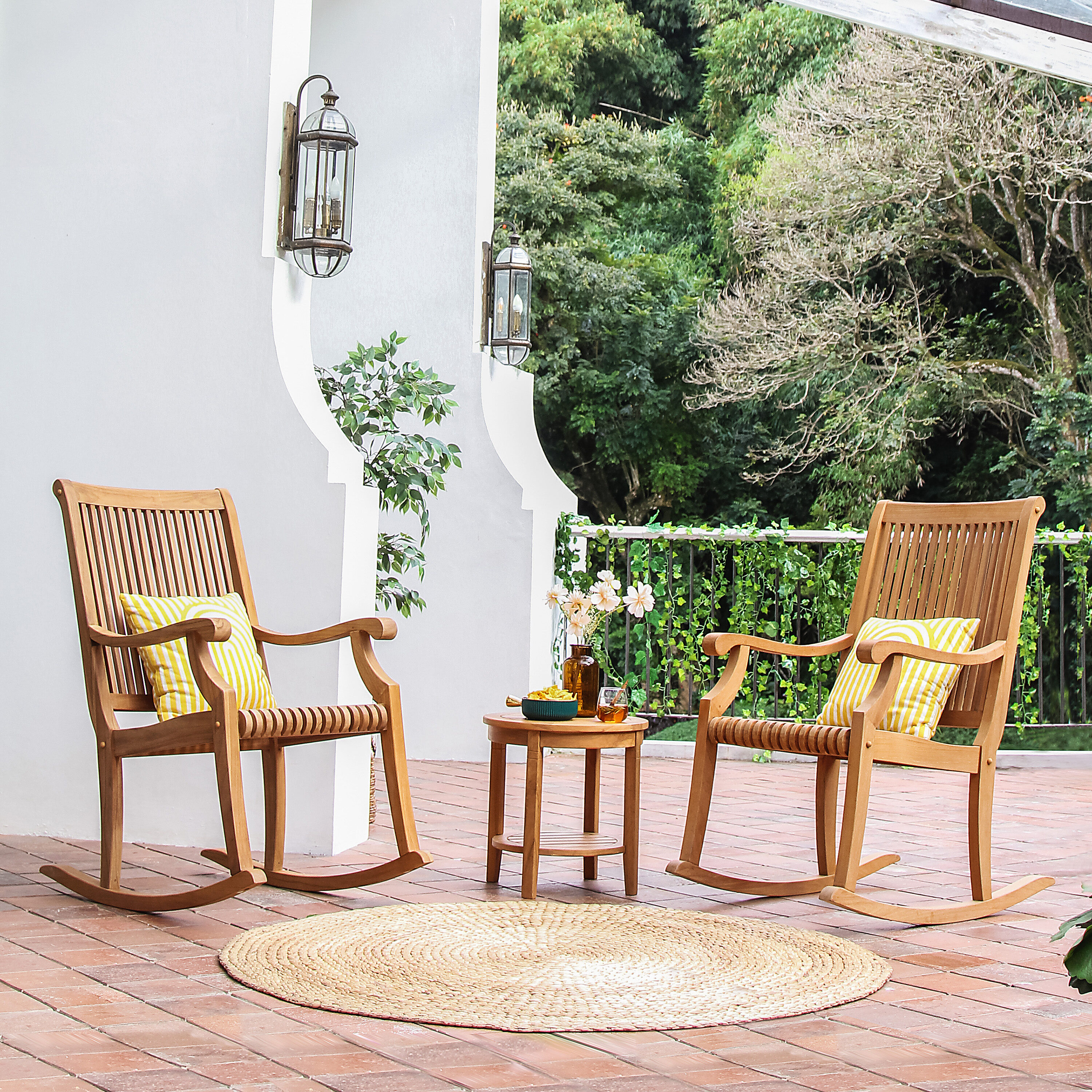 Cambridge Casual 610674-TW-XX-XX-XX Mosko Teak Wood 3 -Piece Patio Conversation Set