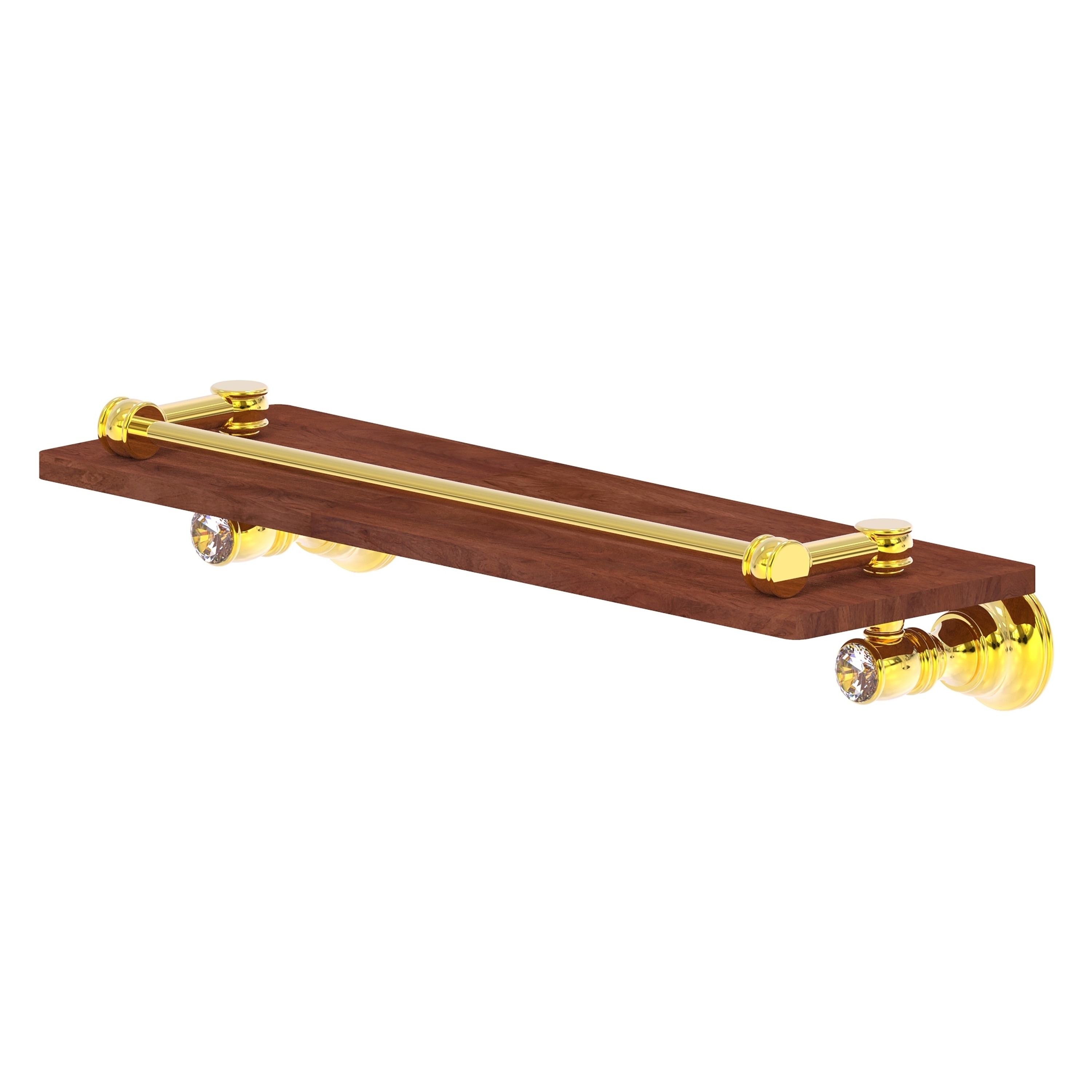 Allied Brass CC-1-16-GAL-IRW-PB Carolina Crystal Polished Brass Wall mount Bathroom Shelf ( 16-in x 3.3-in x 5-in )