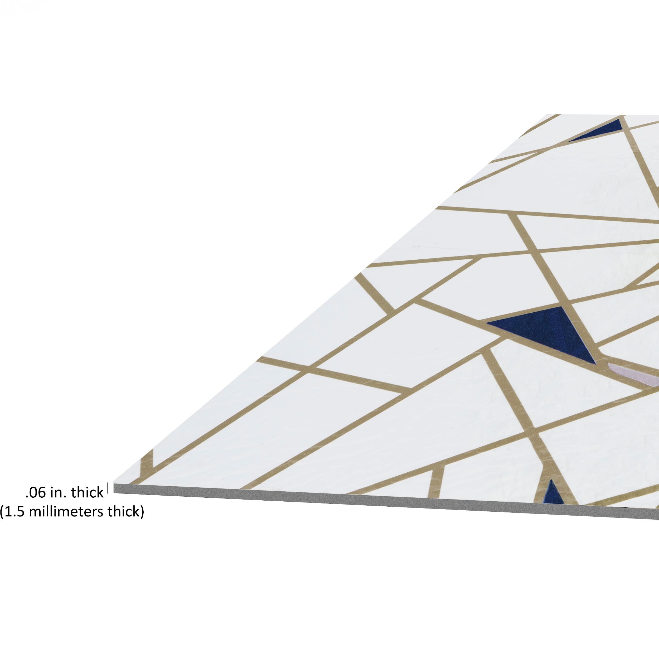 Edge Pattern Blue and Cream 12-Inch Vinyl Floor Tiles