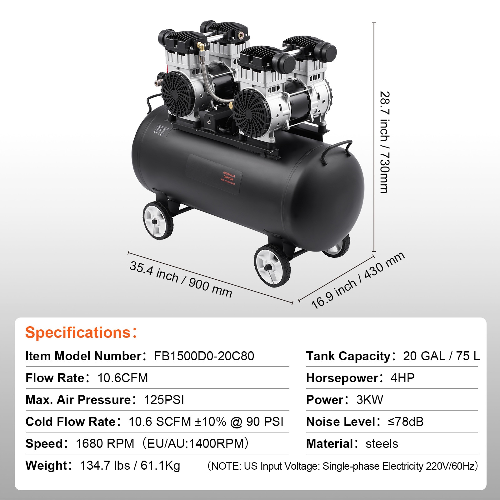 VEVOR SCWYWSKYJ75L05895V1 Air-Compressors - View #7