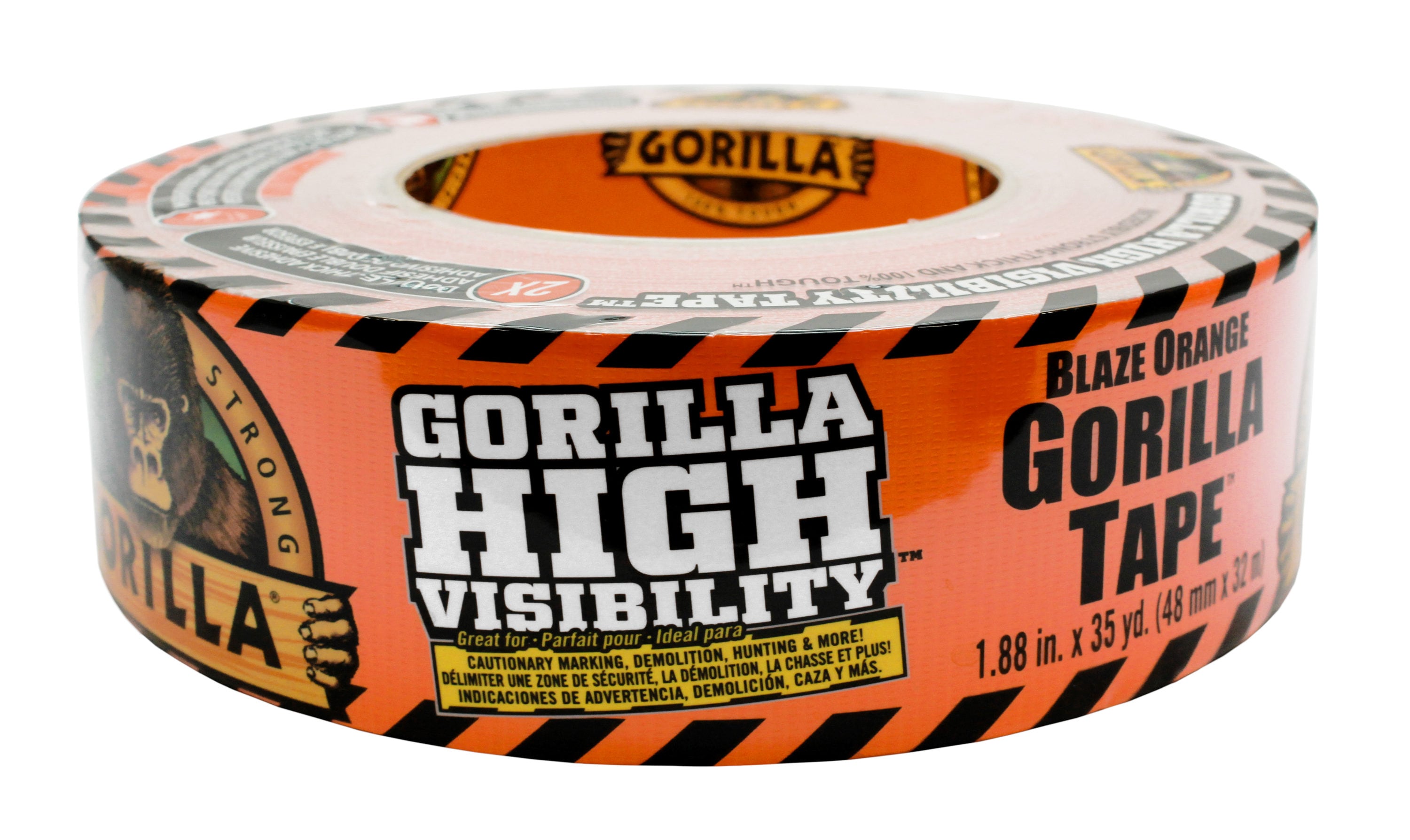 High Visibility Gorilla Tape Orange Safety Marking Adhesive 1.88in x 35yd 2-PK 