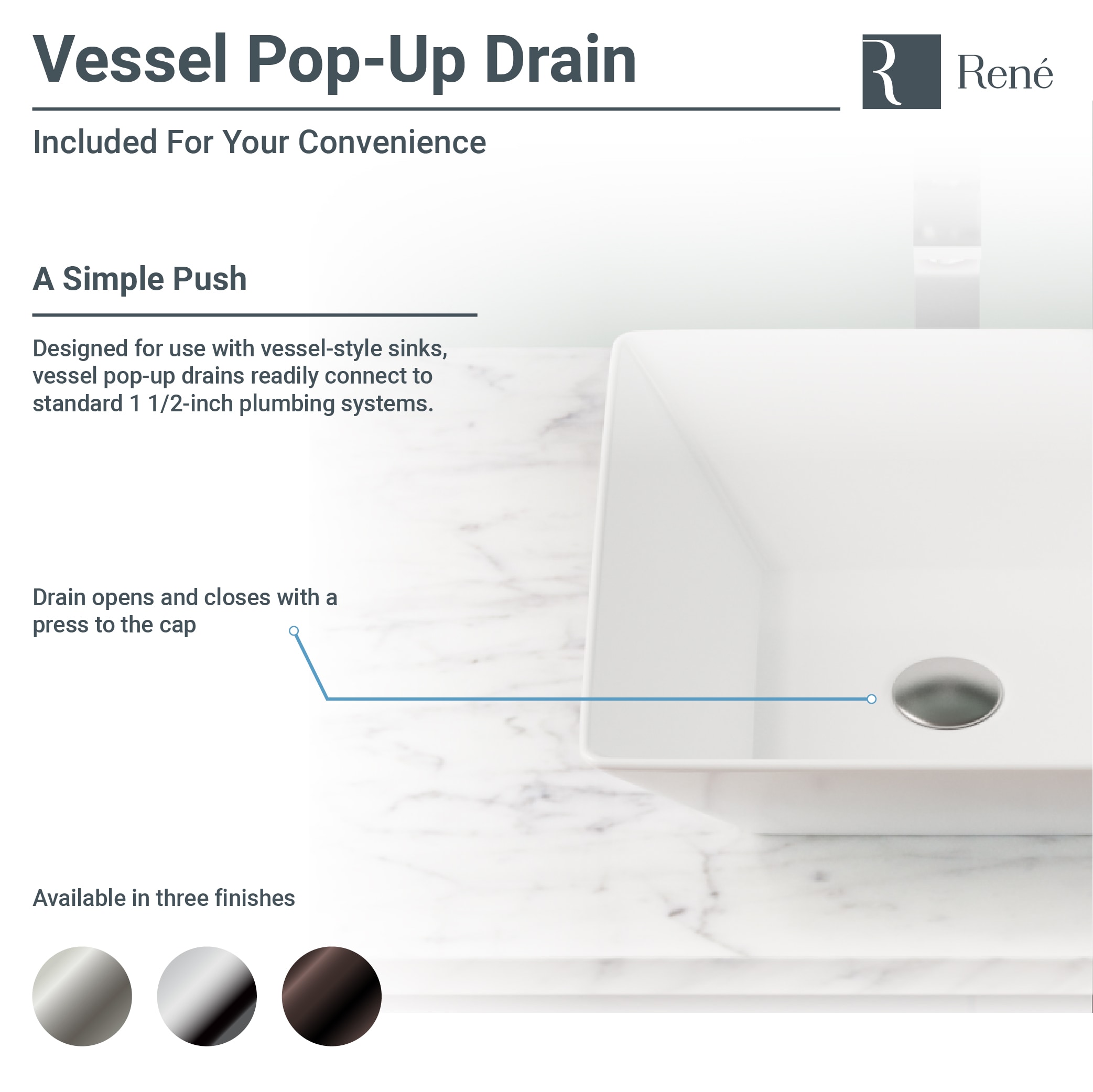Rene R2-5031-W-R9-7003-BN Bath-Sink - View #7