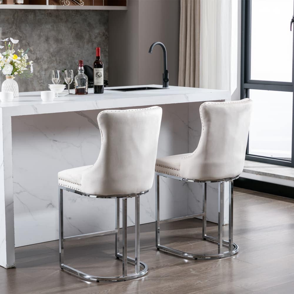 Maison Boucle VAIL-COUNTER-BEIGE stools - View #2