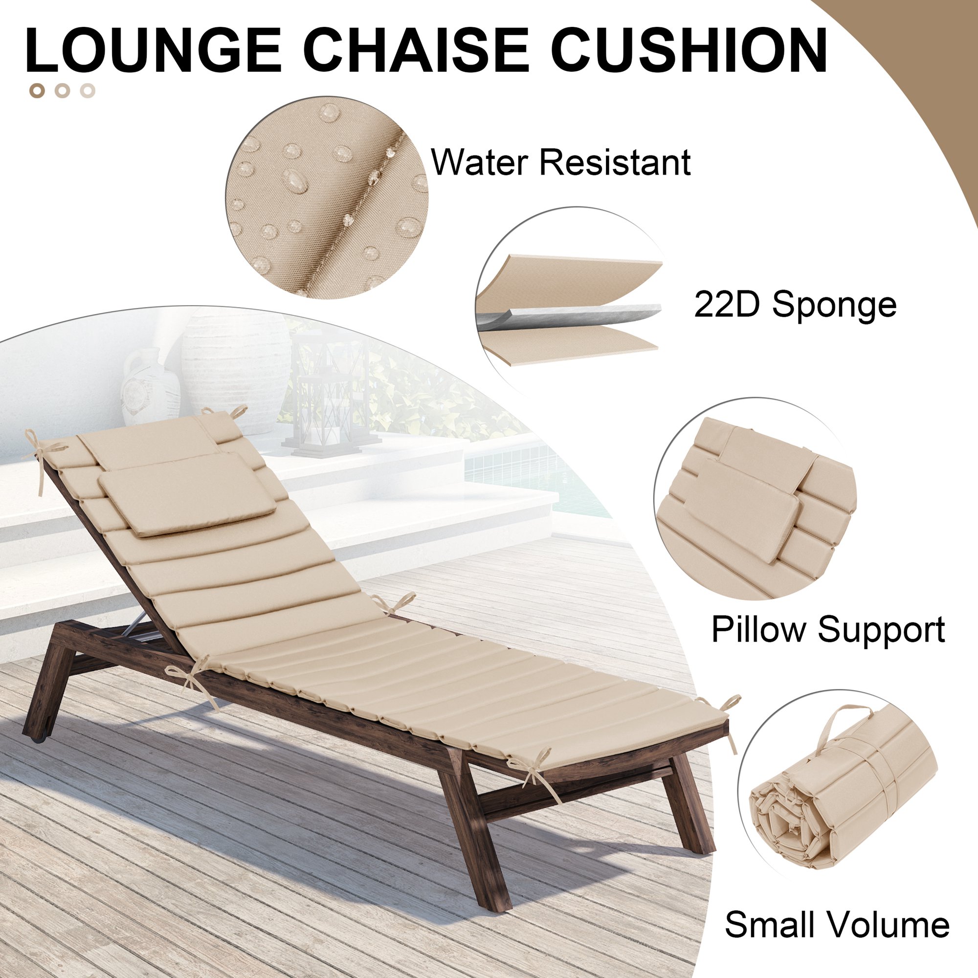 CloudFly CL-CU003BEI72-2 Patio-Furniture-Cushions - View #5