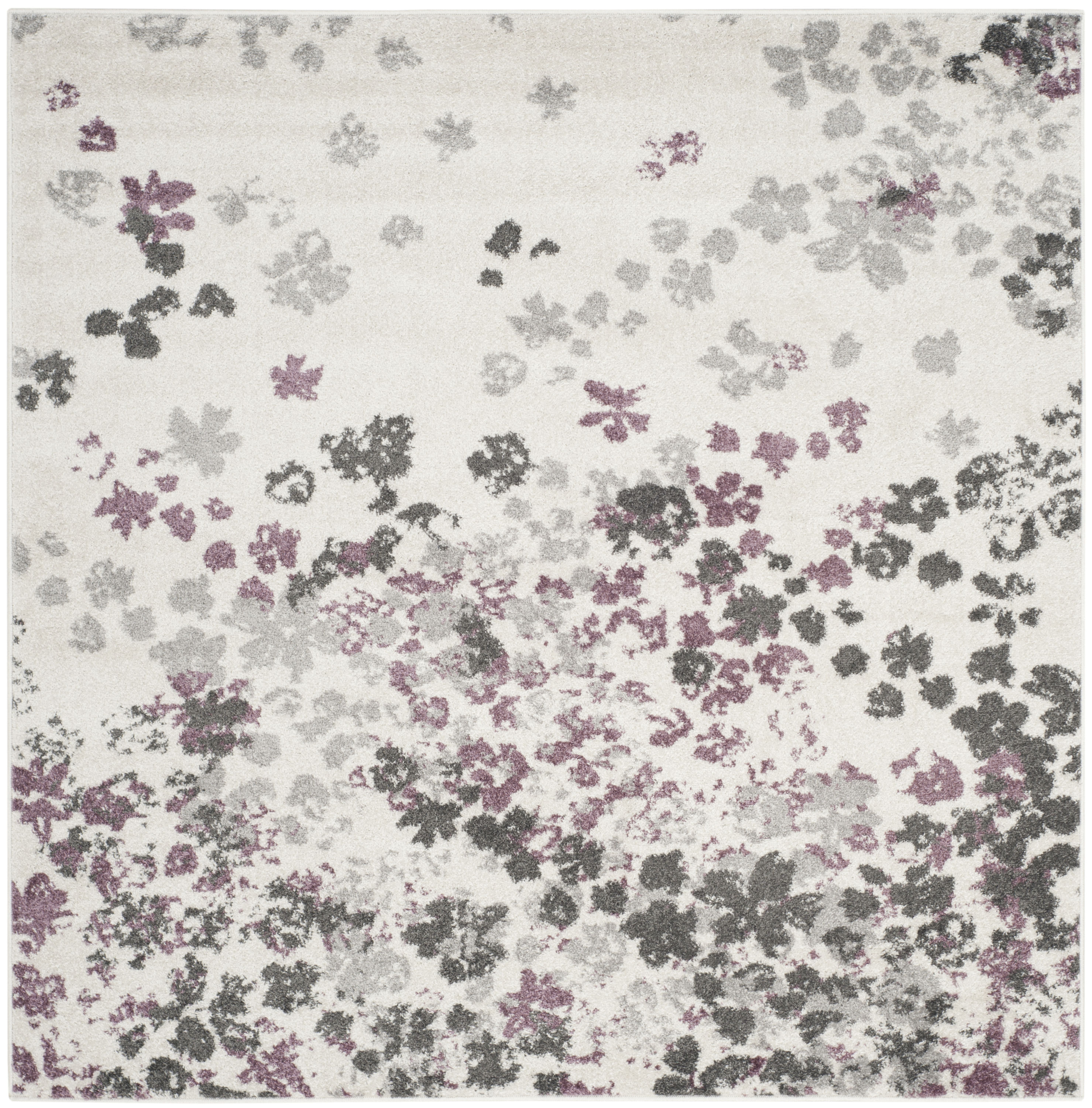 Safavieh ADR115L-8SQ Adirondack Garden 8 x 8 (ft) Loomed Polypropylene Ivory/Purple Square Indoor Floral/Botanical French Country Area rug