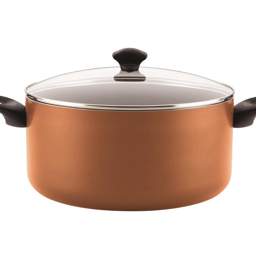 Farberware MYR14485  10509 Aluminum Nonstick Covered Stockpot, Copper- 10.5 qt