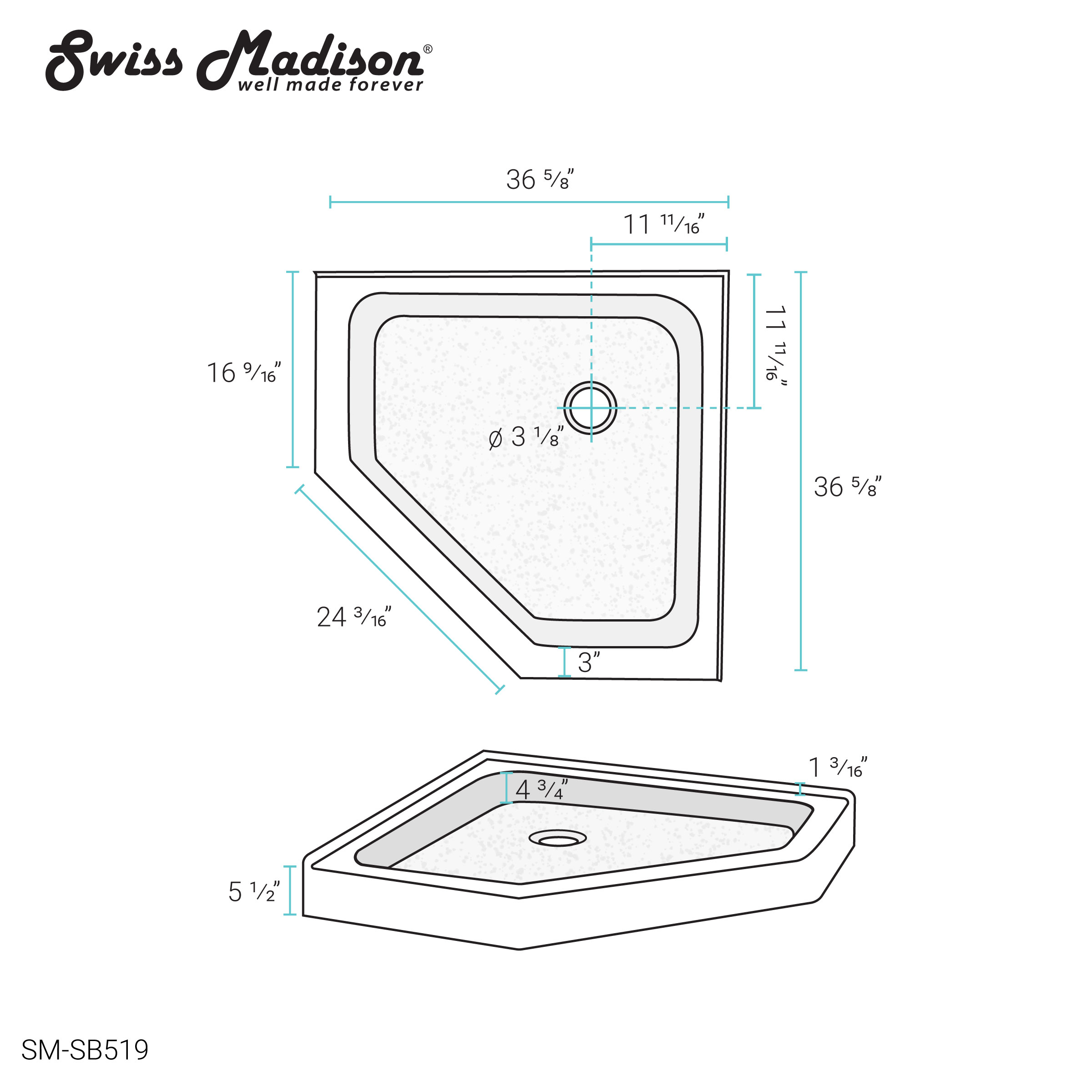 Swiss Madison SM-SB519 Shower-Floors - View #14