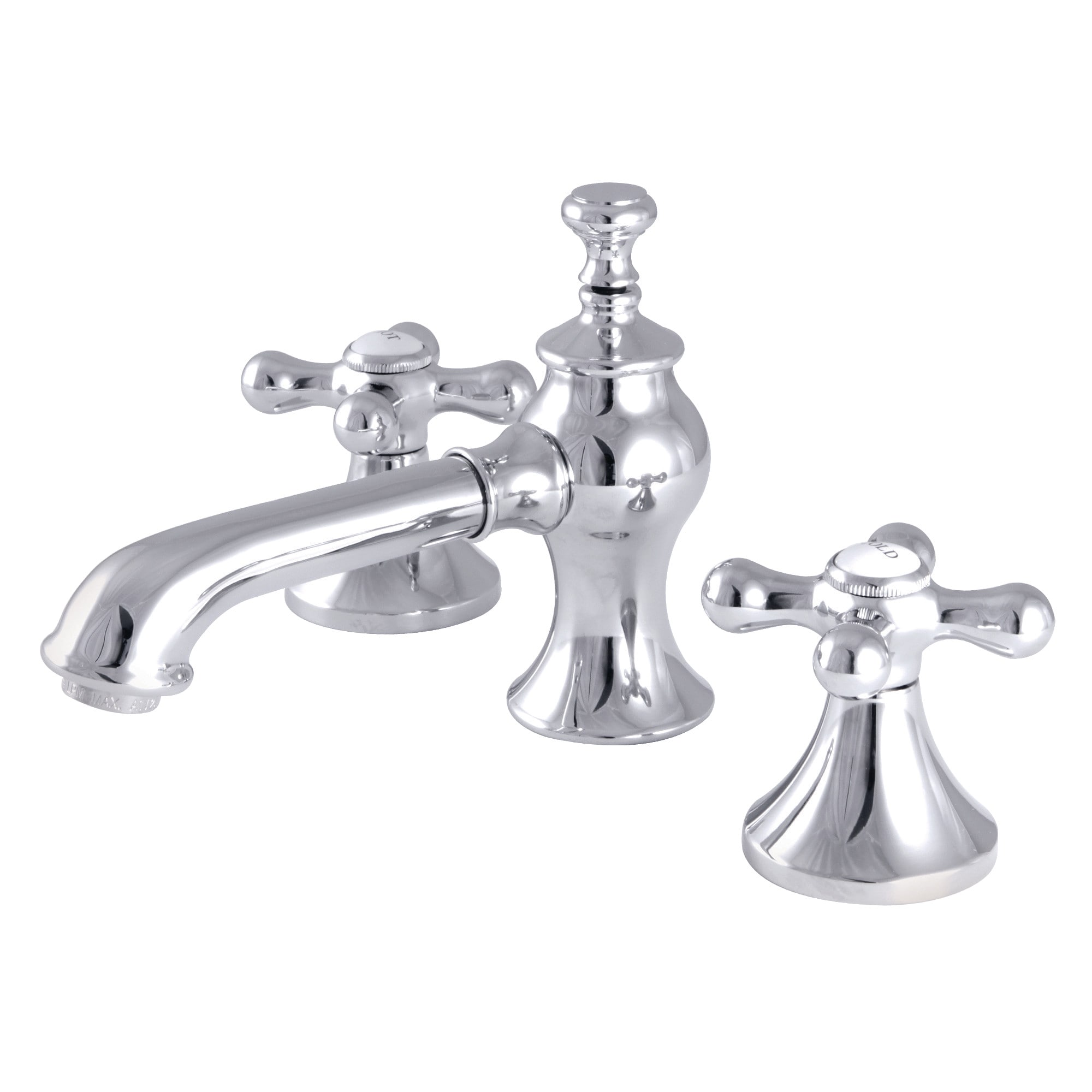 Kingston Brass WLKC7061AX Vintage Polished chrome Widespread 2-handle Low-arc Residential Handle Bathroom Sink Faucet with Drain