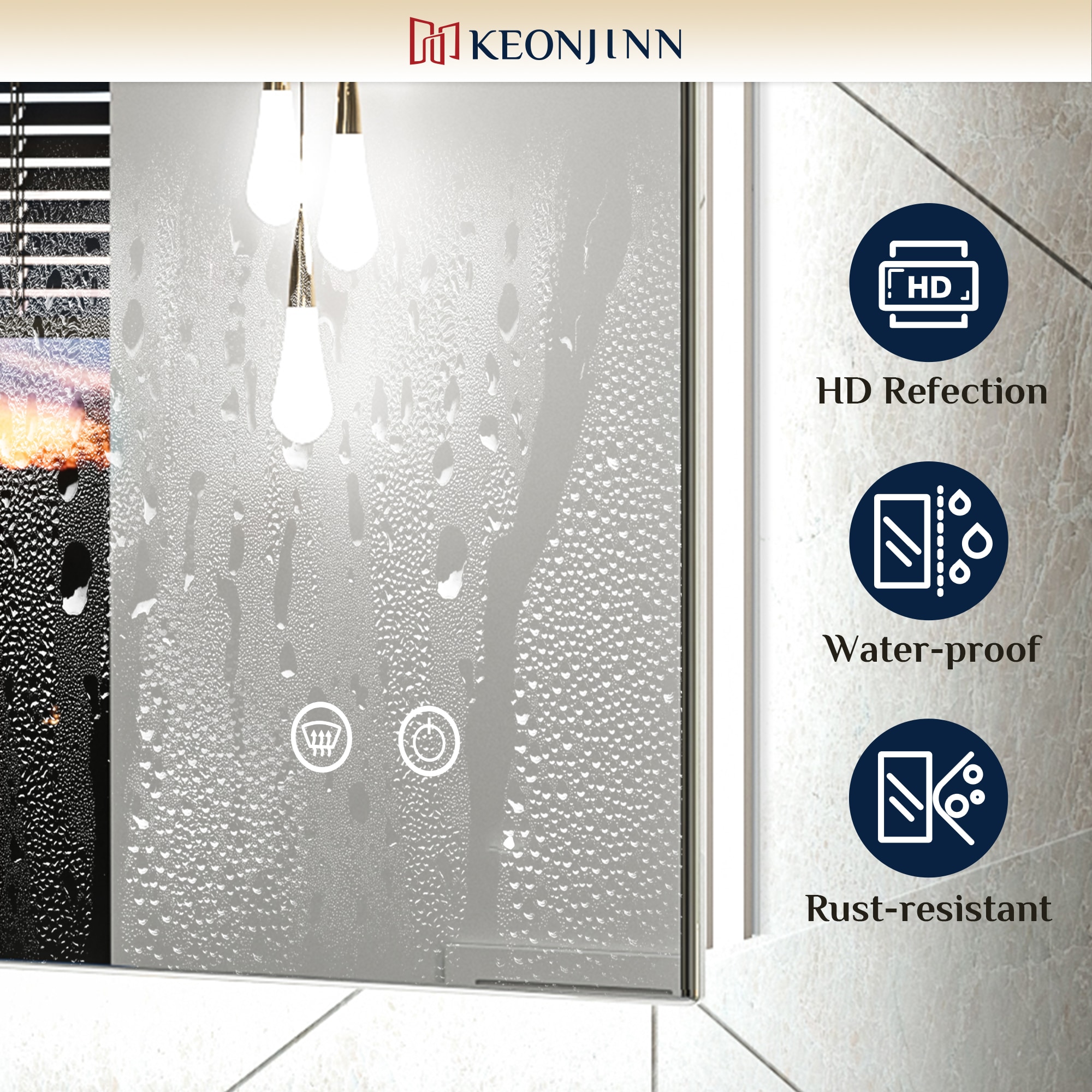 Keonjinn LW-JZ-BG-6181 Framed-Bath-Mirrors - View #6