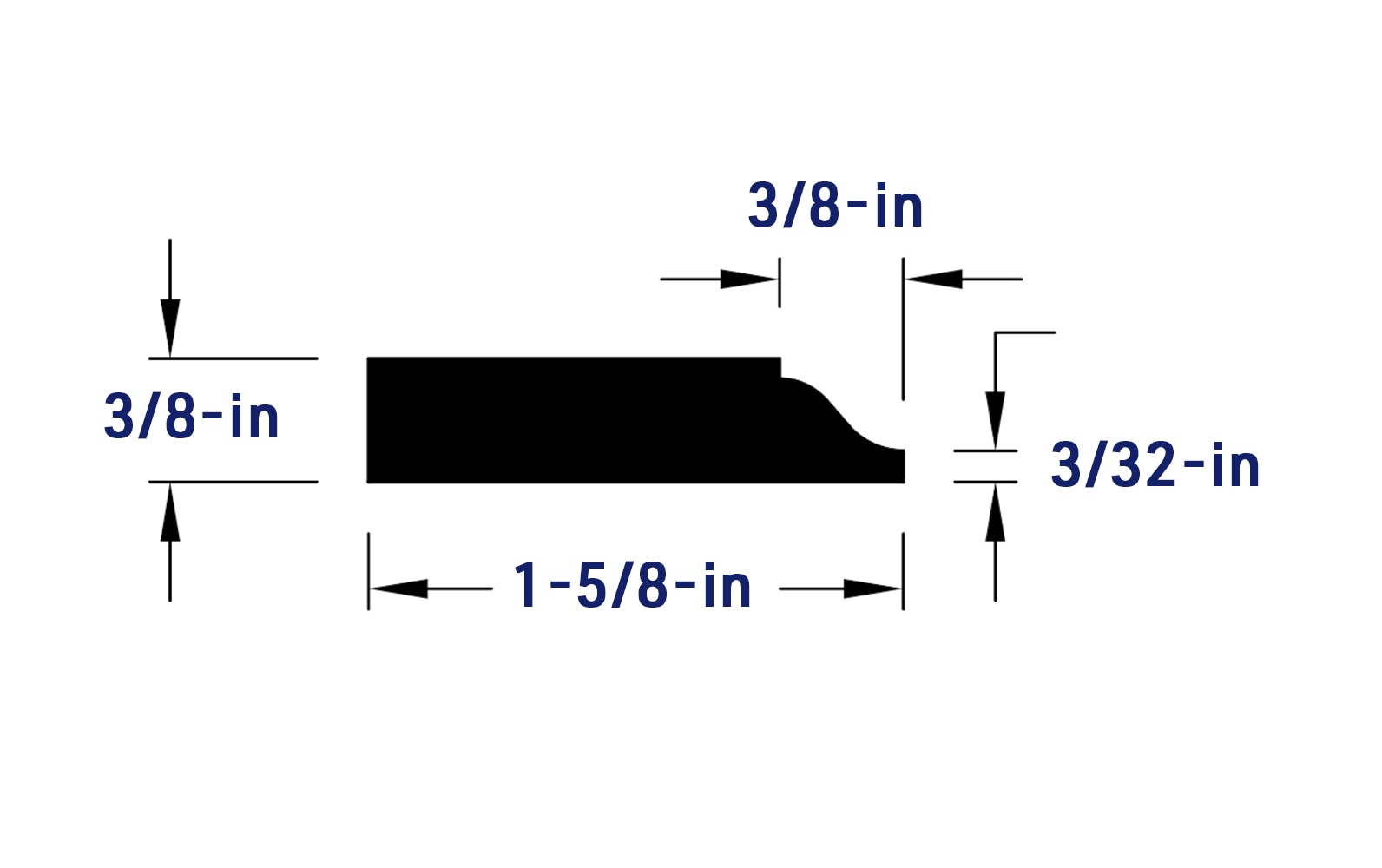 RELIABILT 3/8-in x 1-5/8-in x 7-ft Unfinished Pine 935 Stop in the ...