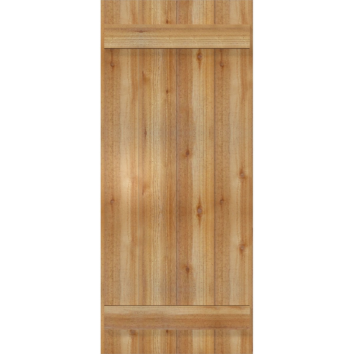 Ekena Millwork RBJ06S21X050RWR 21.5-in W x 50-in H Unfinished Paintable/Stainable Board and batten Wood Exterior Shutters ( 2 -Pack )