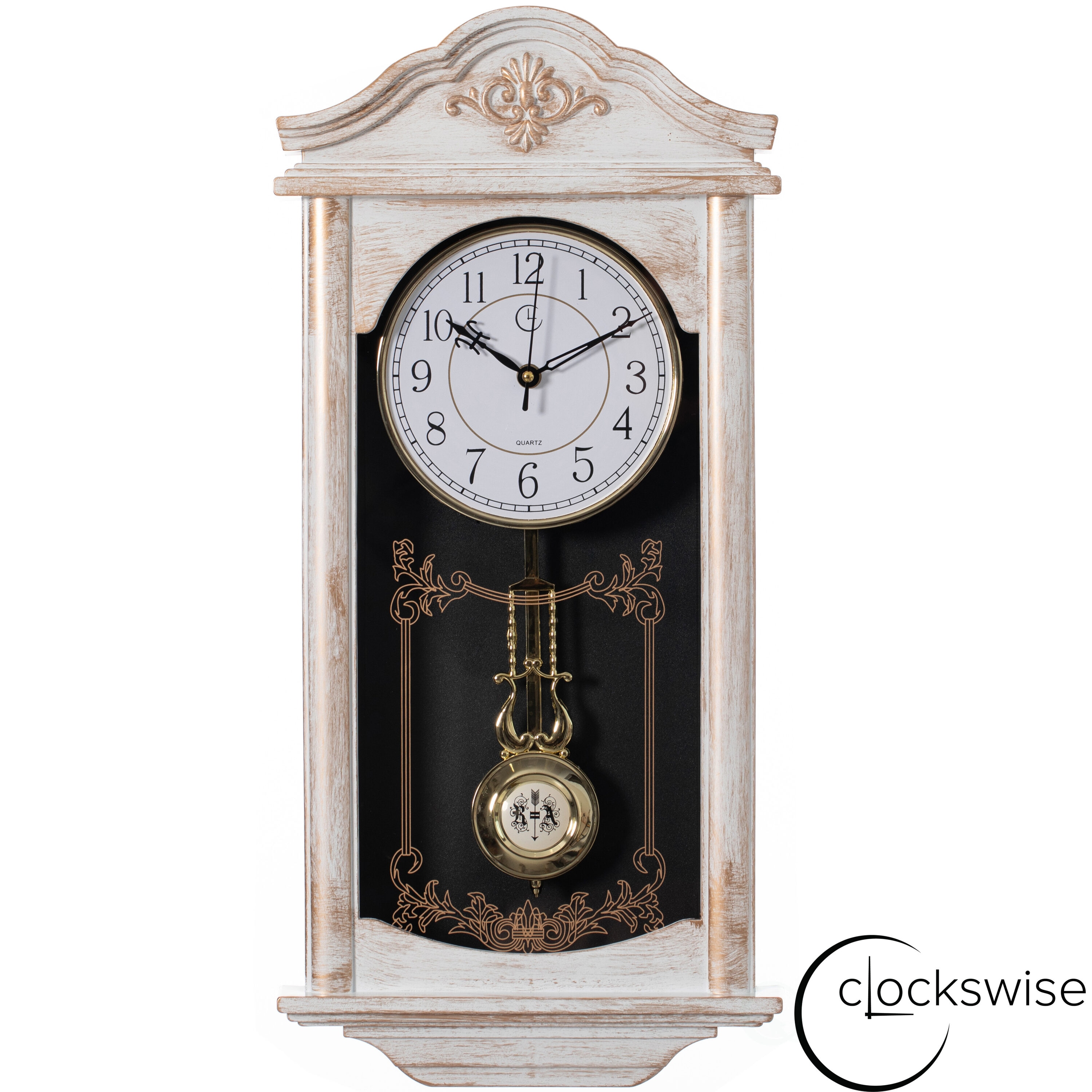 Clockswise QI004145.L.WT Analog Rectangle Wall Vintage