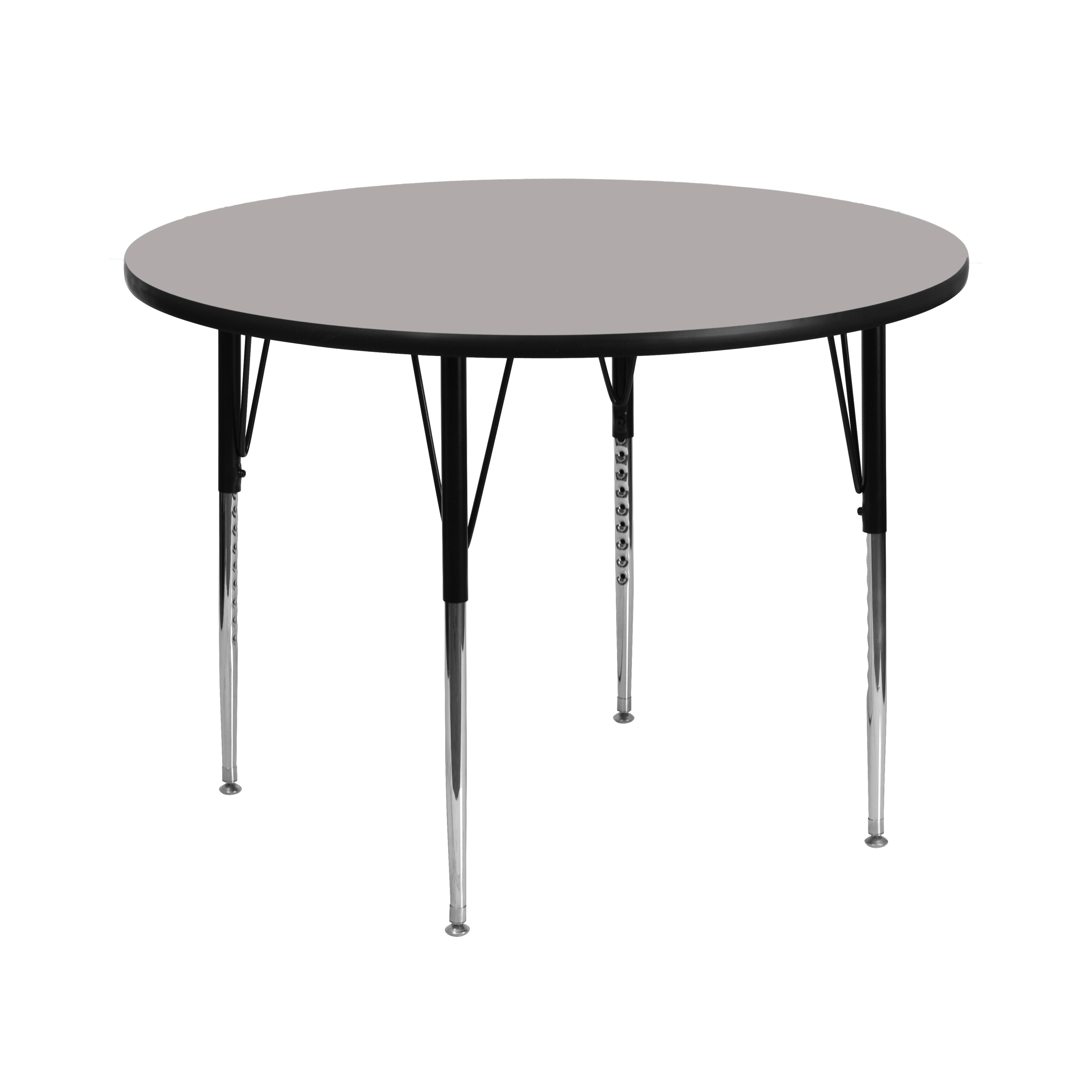 Emma + Oliver 889142718086 42-in Round Grey HP Laminate Adjustable Activity Table