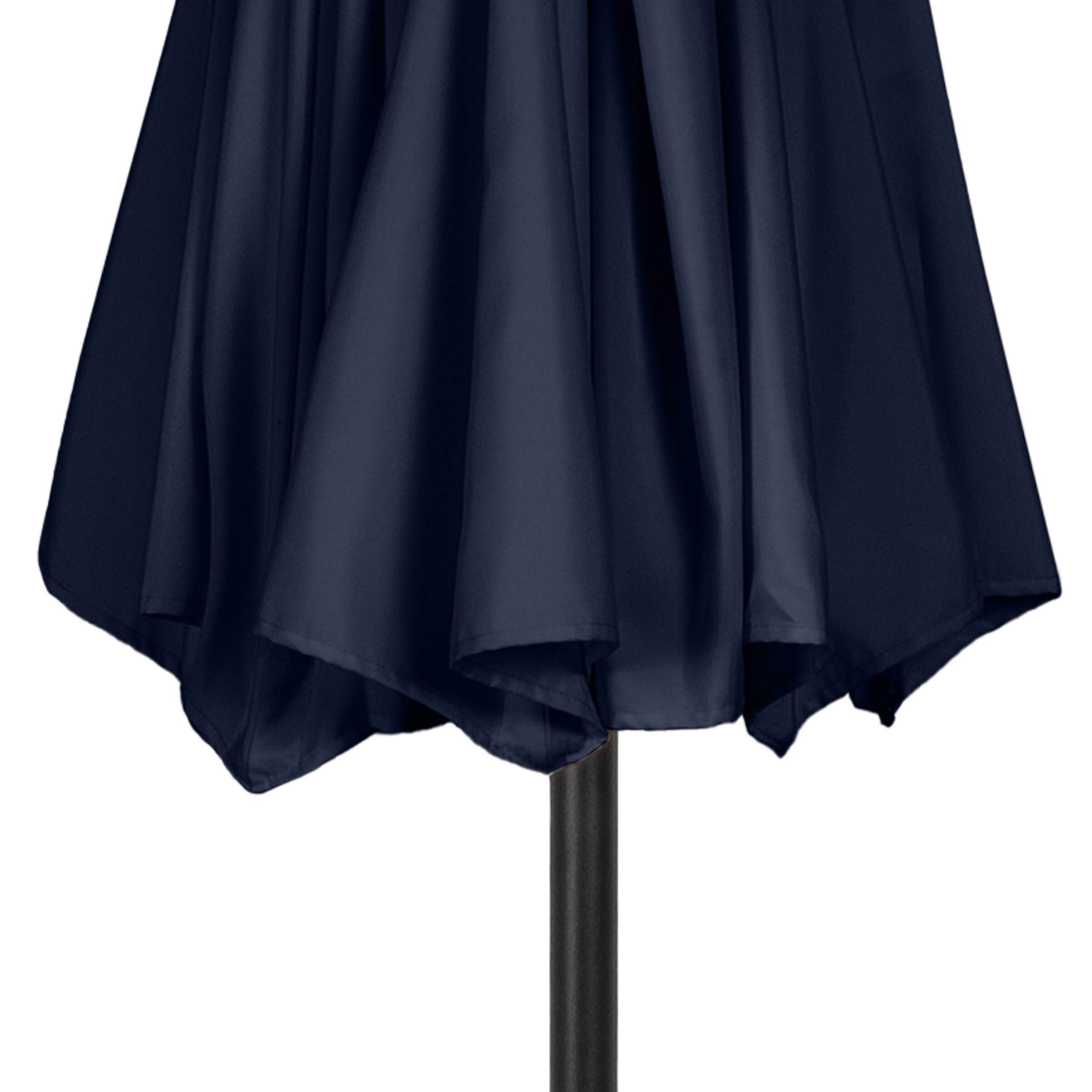 Navy Blue 9ft Half Round Steel Patio Umbrella