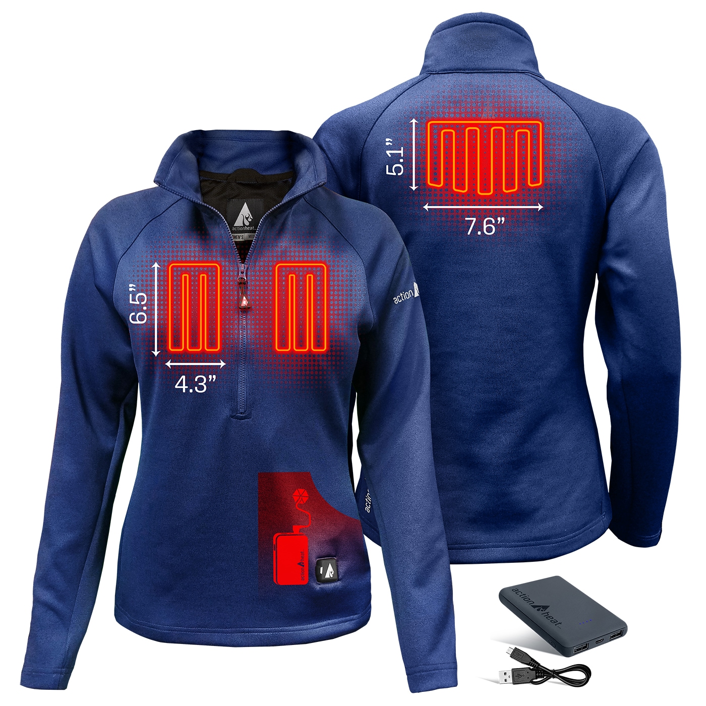 ActionHeat AH-ZTOP-5V-W-B-M Tops-Shirts - View #3