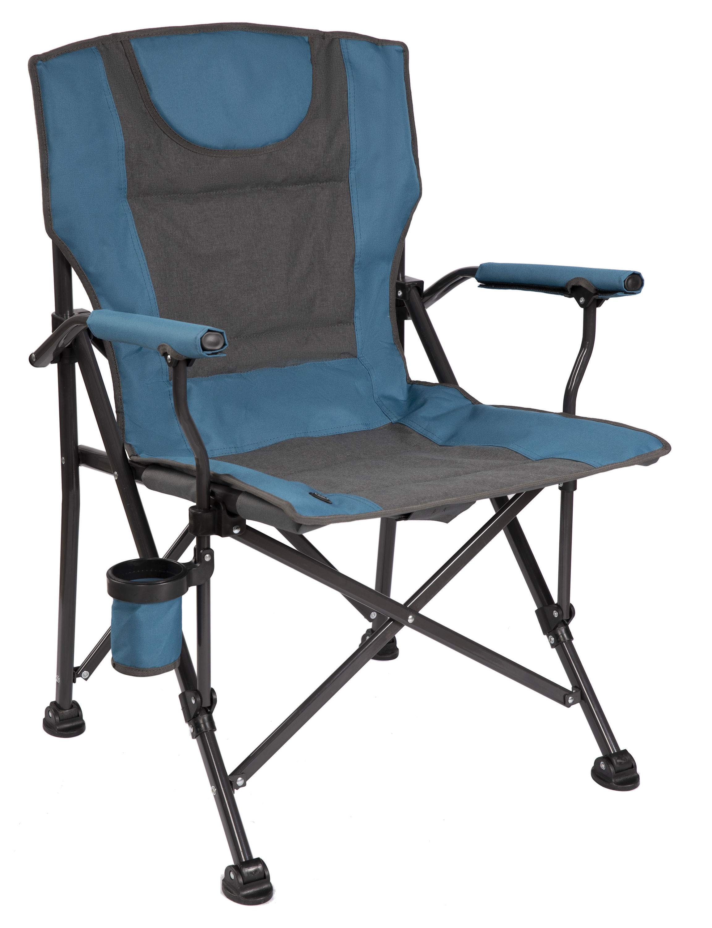 Backyard Expressions Polyester Blue/Grey Folding Camping Chair