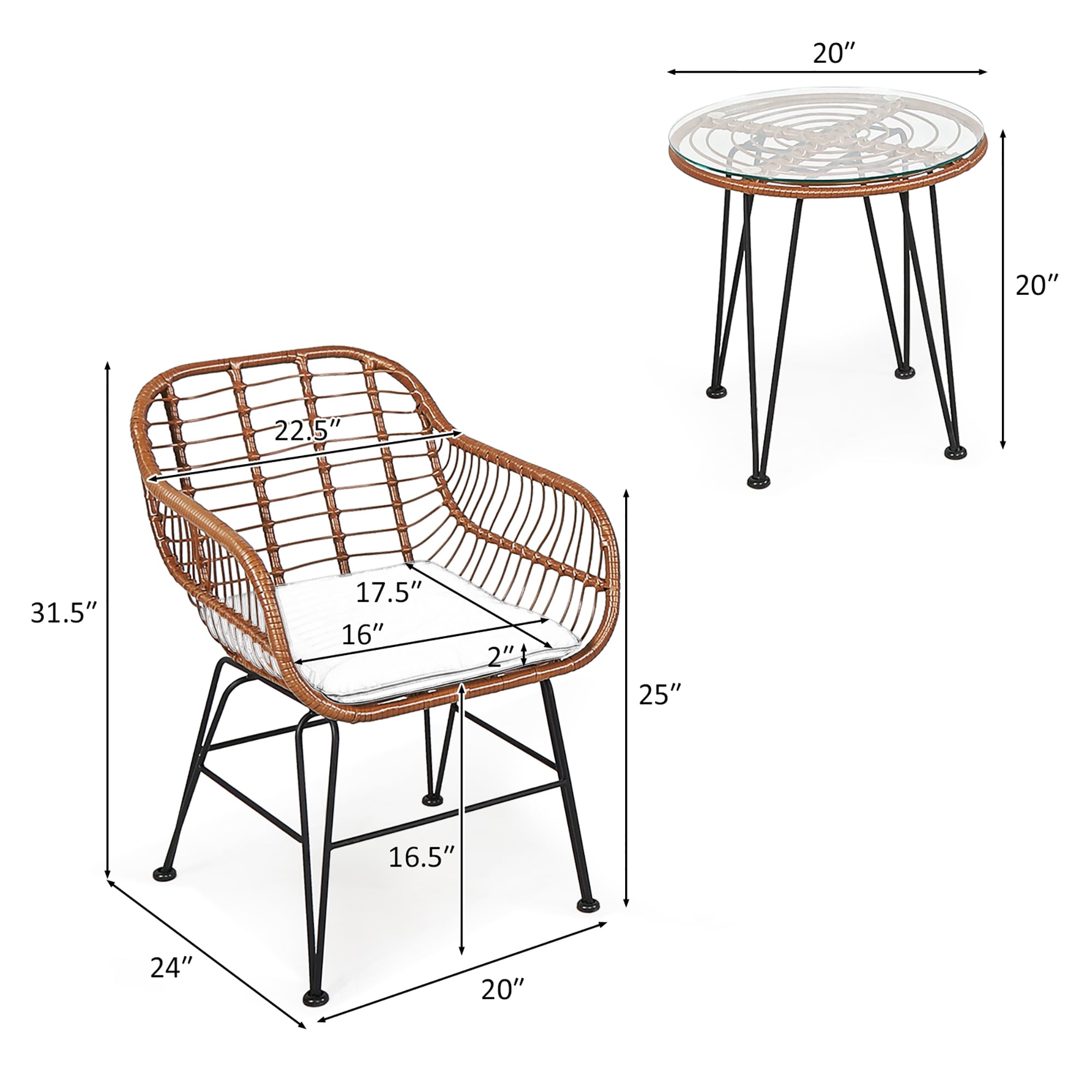 Costway OP70837GR Patio-Conversation-Sets - View #5