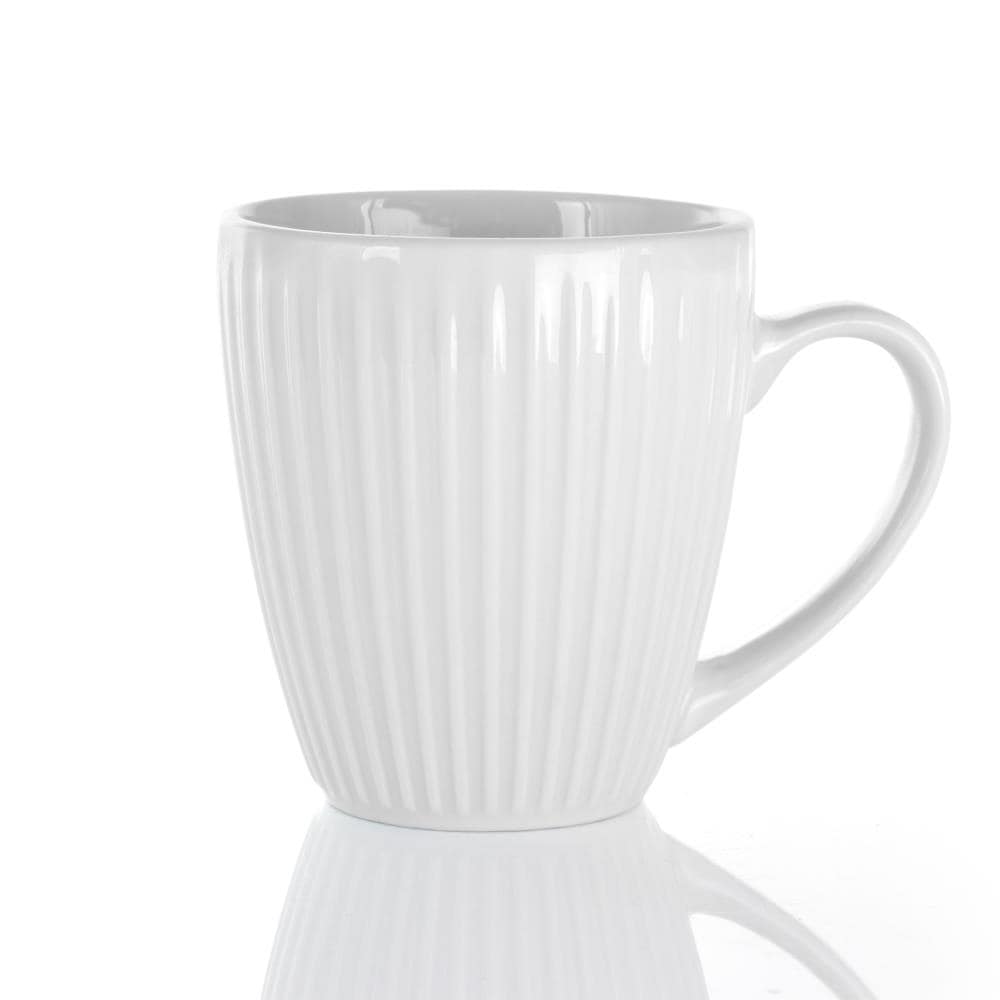 Elama Madeline 12 Piece Porcelain Mug Set in White