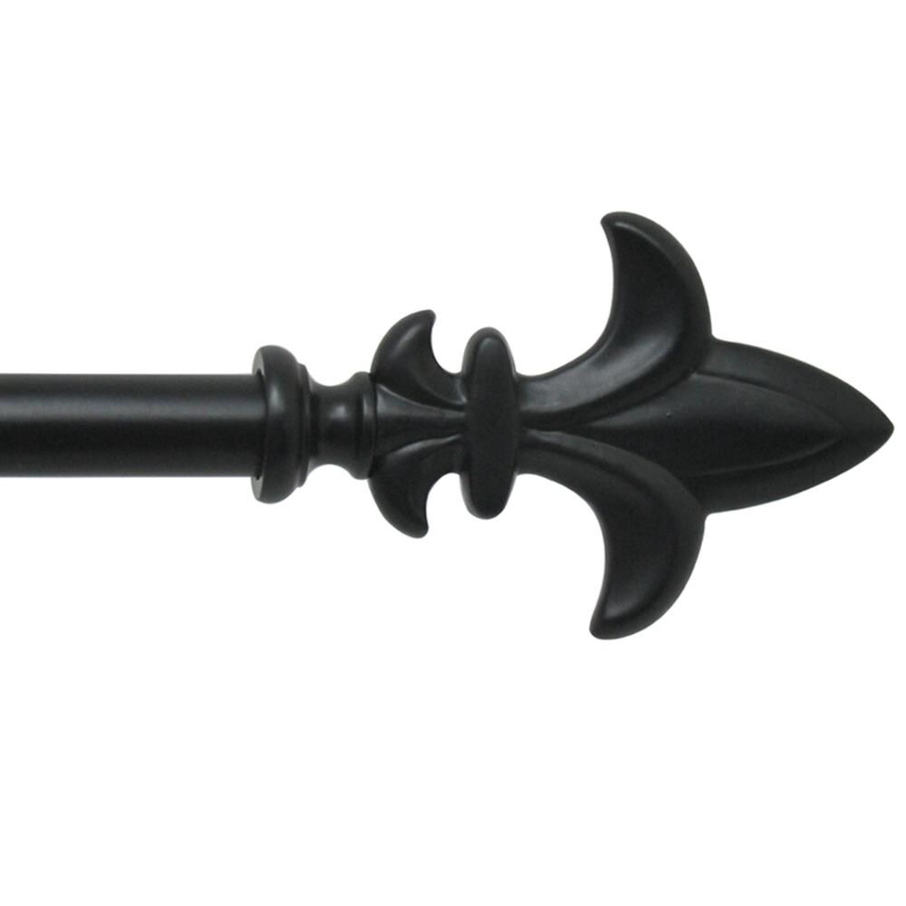 Style Selections JJ-DE-86118S Styleselections 28-in To 48-in Matte Black Steel Single Curtain Rod