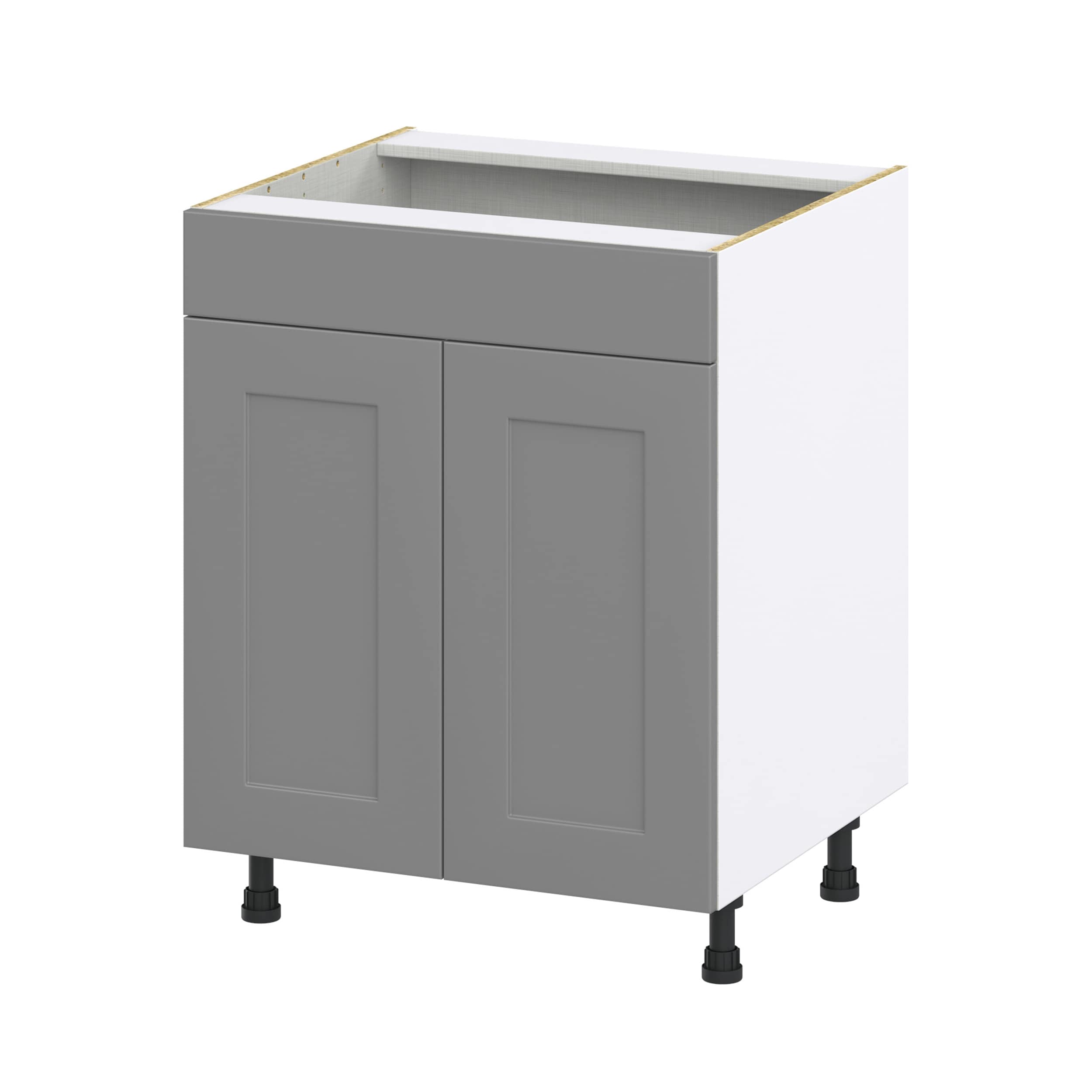 Hugo&Borg 27-in W x 34.5-in H x 24-in D Slate Gray Sink Base Fully Assembled Cabinet (Recessed Panel Shaker Style)