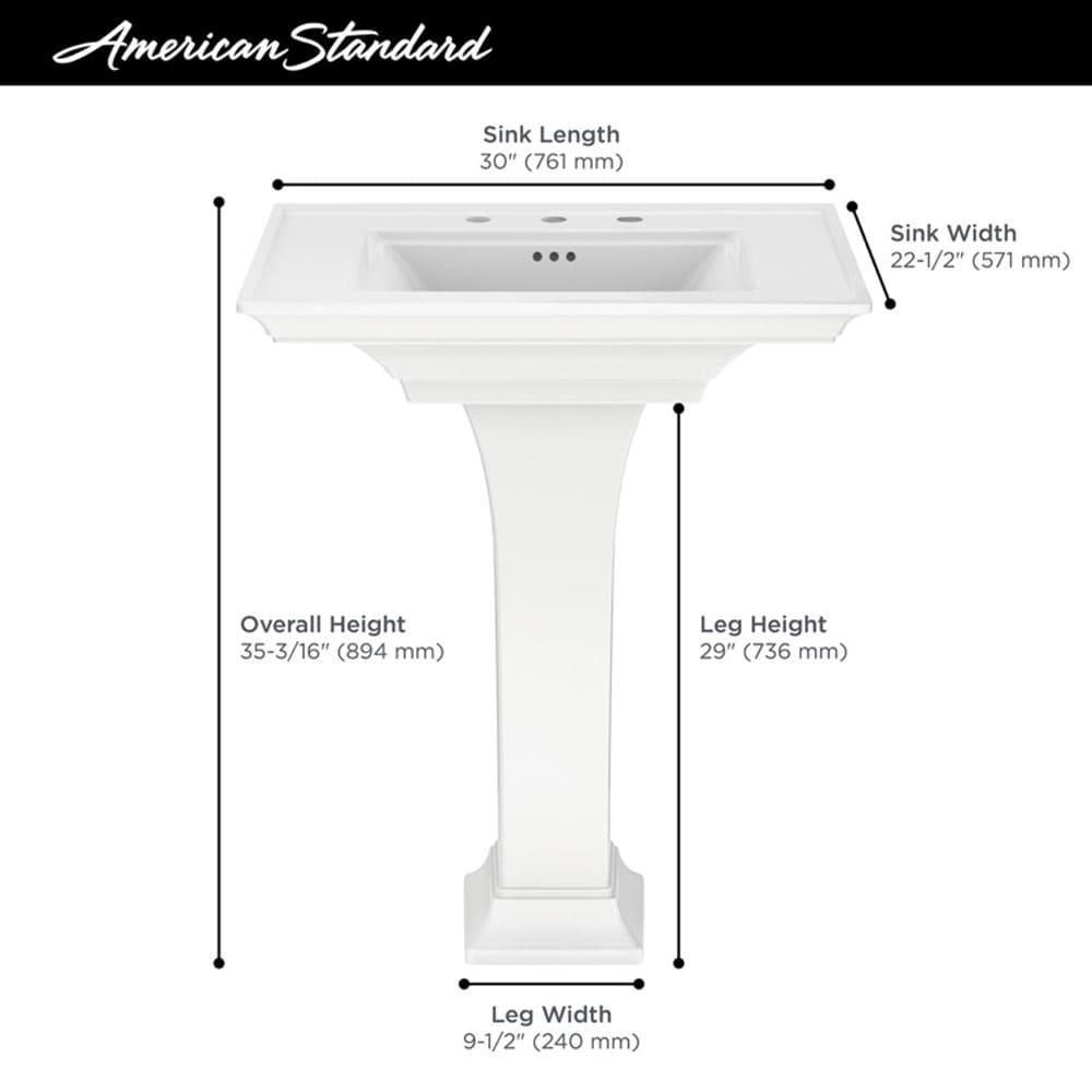 American Standard 0297800.020 Complete-Pedestal-Lavatories - View #7