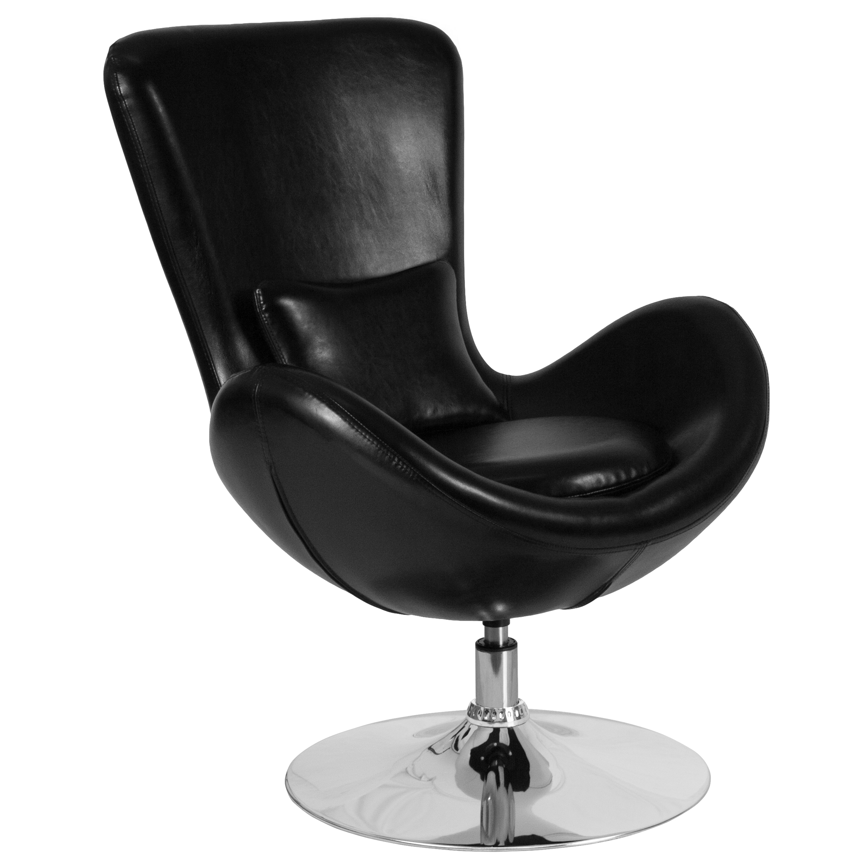 Flash Furniture 889142060819 Egg Modern Black Leather Faux leather Swivel Accent Chair