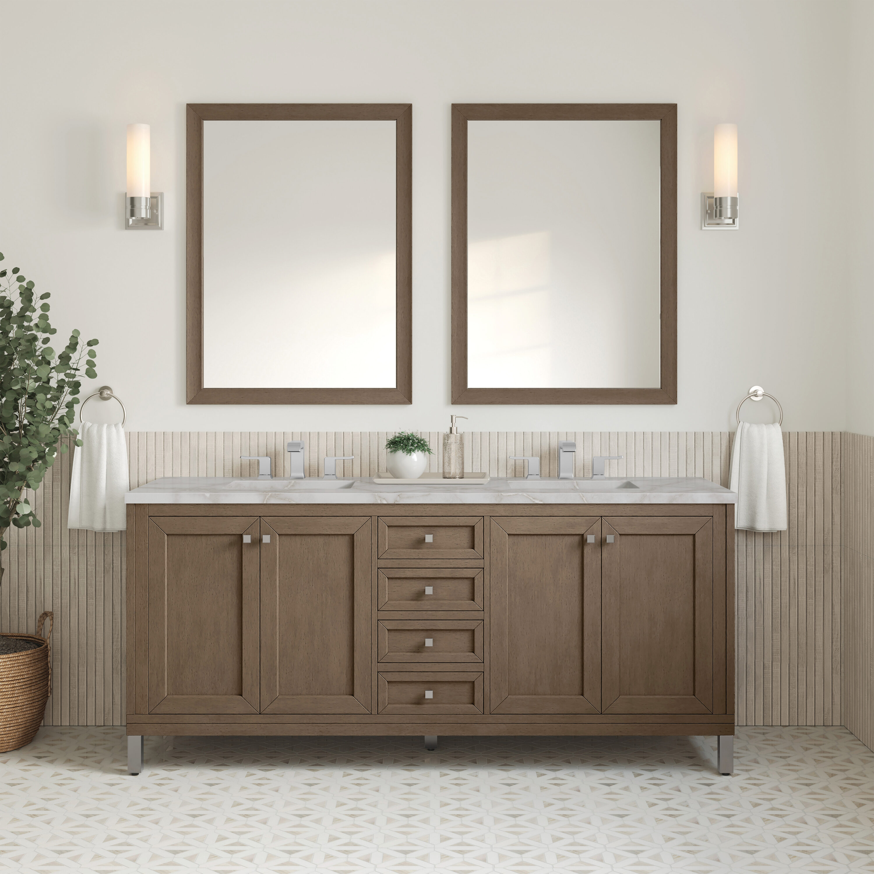 James Martin Vanities 305-V72-WWW-3VSL Bath-Vanity-Combo - View #2