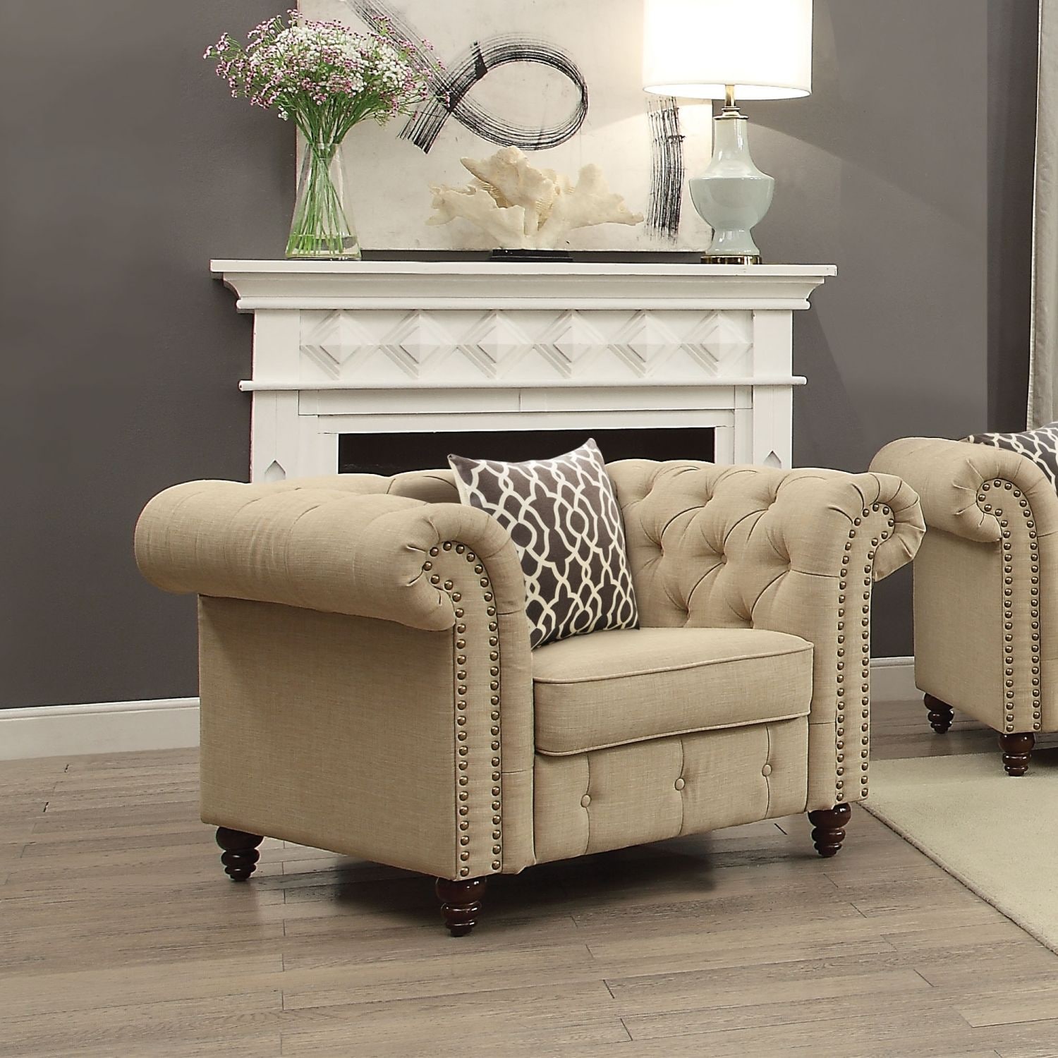 JASMODER 52422 Beige Twin Composite Platform Bed