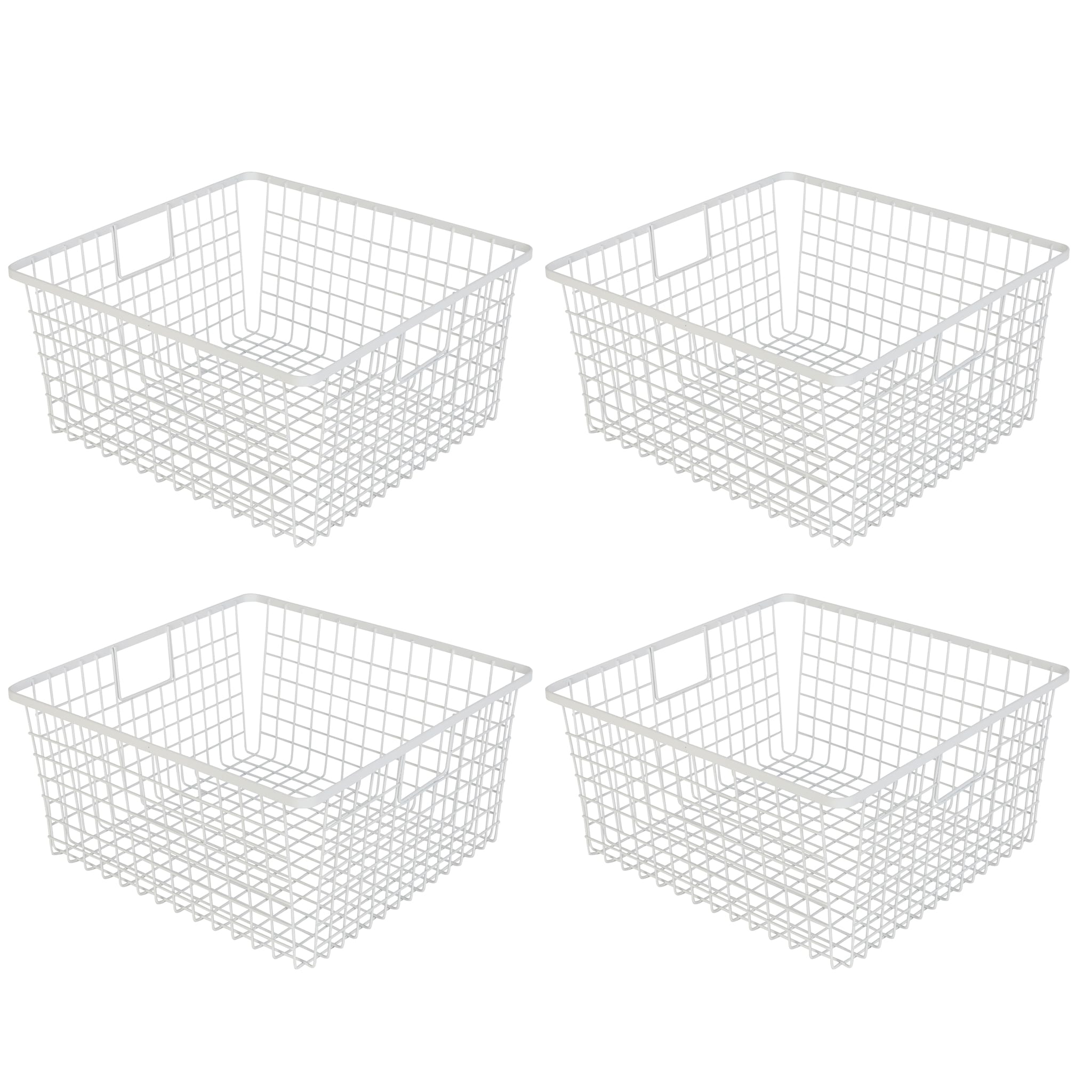 Smart Design 8005641AS4 4 -Pack ( 12-in W x 6-in H x 12-in D ) White Steel Basket