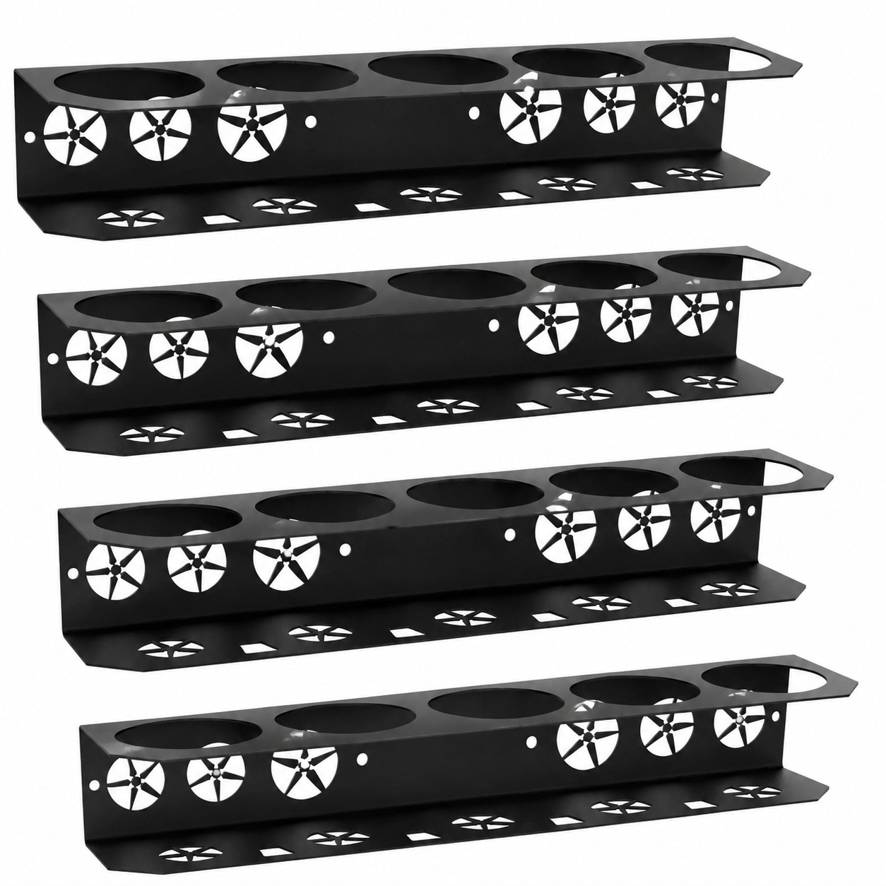 Etokfoks Five Compartment Black Steel Portable Small Parts Organizer Spray Can Holder Wall Mount Storage 4 Pack #LETT0XK8Q