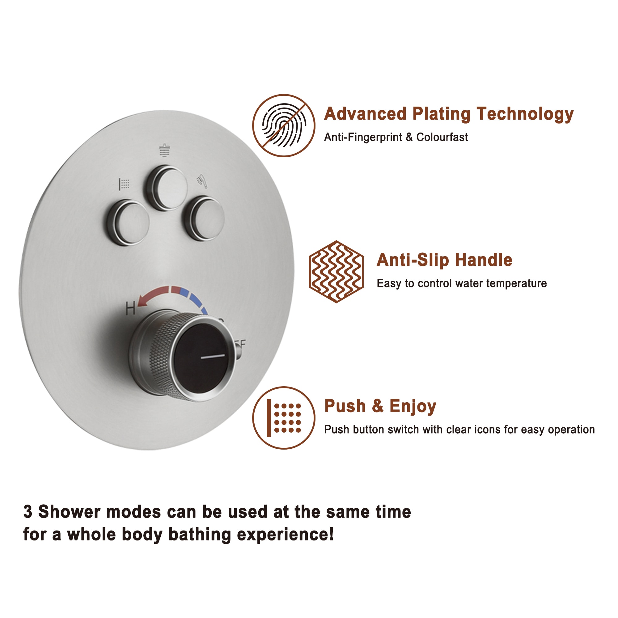 Mondawe WF6823-12BN Showerhead-Bar-Panels - View #7