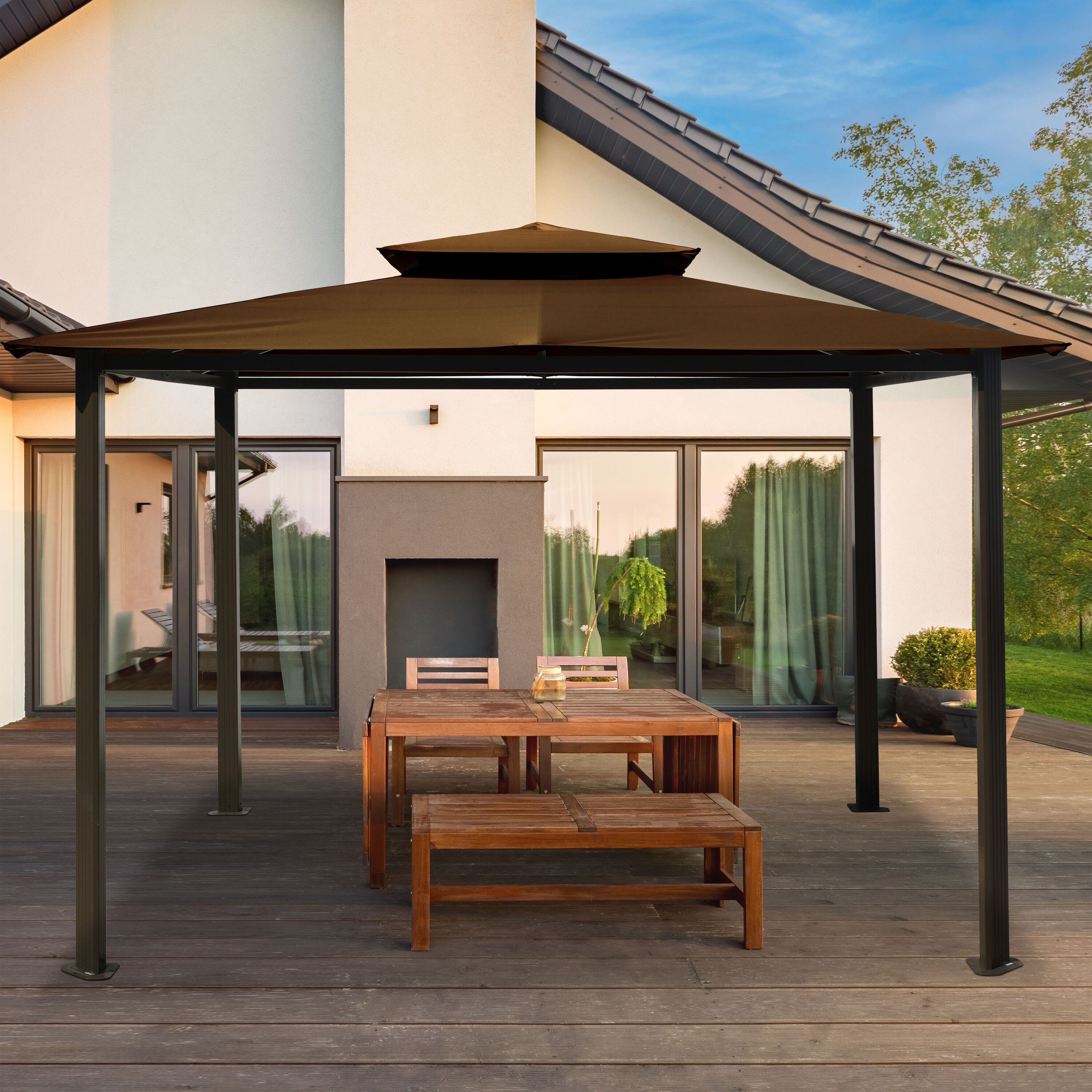 Paragon Outdoor GZ584EC 9-ft x 11-ft Brown/Cocoa Rectangle Soft top Roof