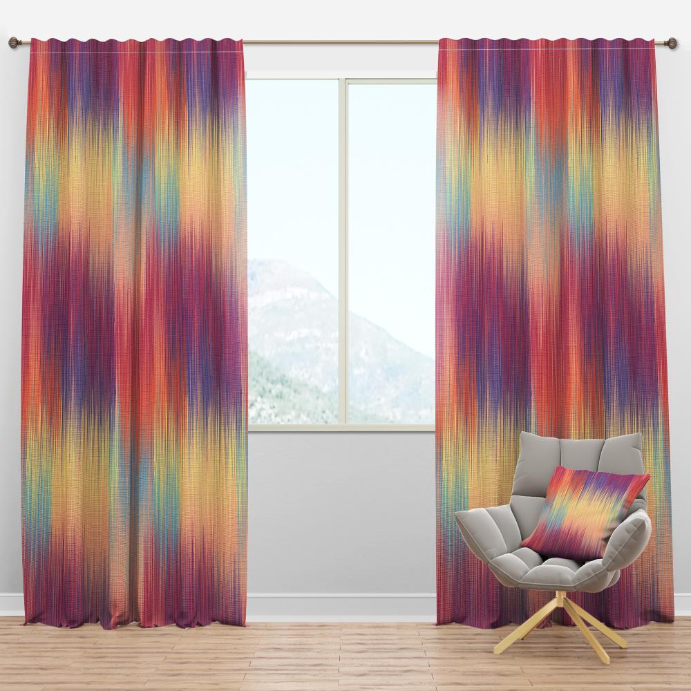 Designart CTN18790-52-63 63-Inches Yellow Abstract Room darkening Thermal lined Rod pocket Single curtain panel