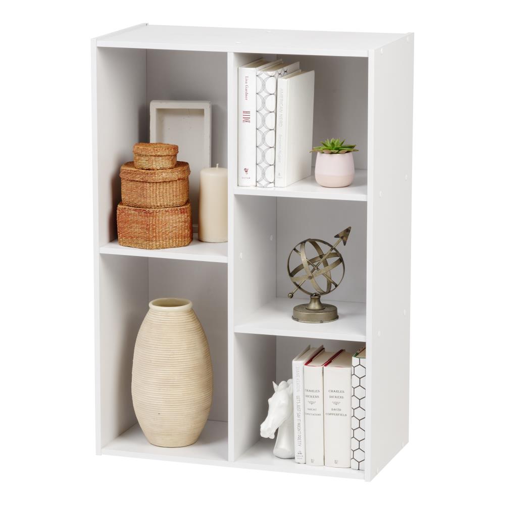 IRIS White Wood 5-Shelf Bookcase (23.64-in W x 34.67-in H x 11.43-in D ...