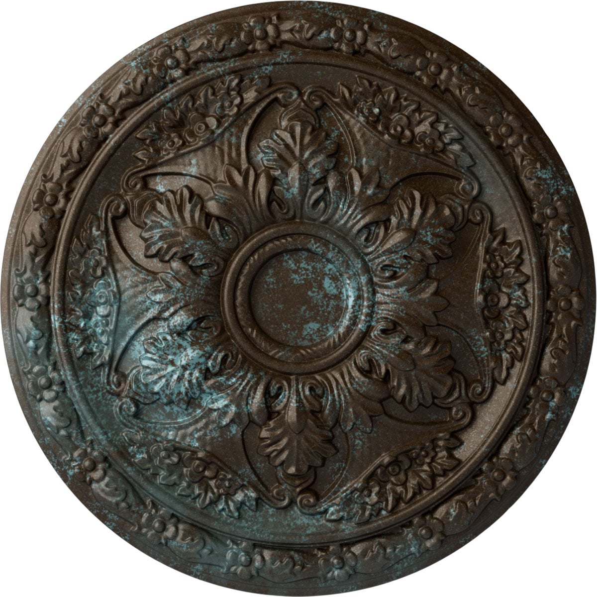 Ekena Millwork CM20BLBBS Baile 20-in W x 20-in L Painted Bronze Blue Patina Polyurethane Whole Ceiling Medallion