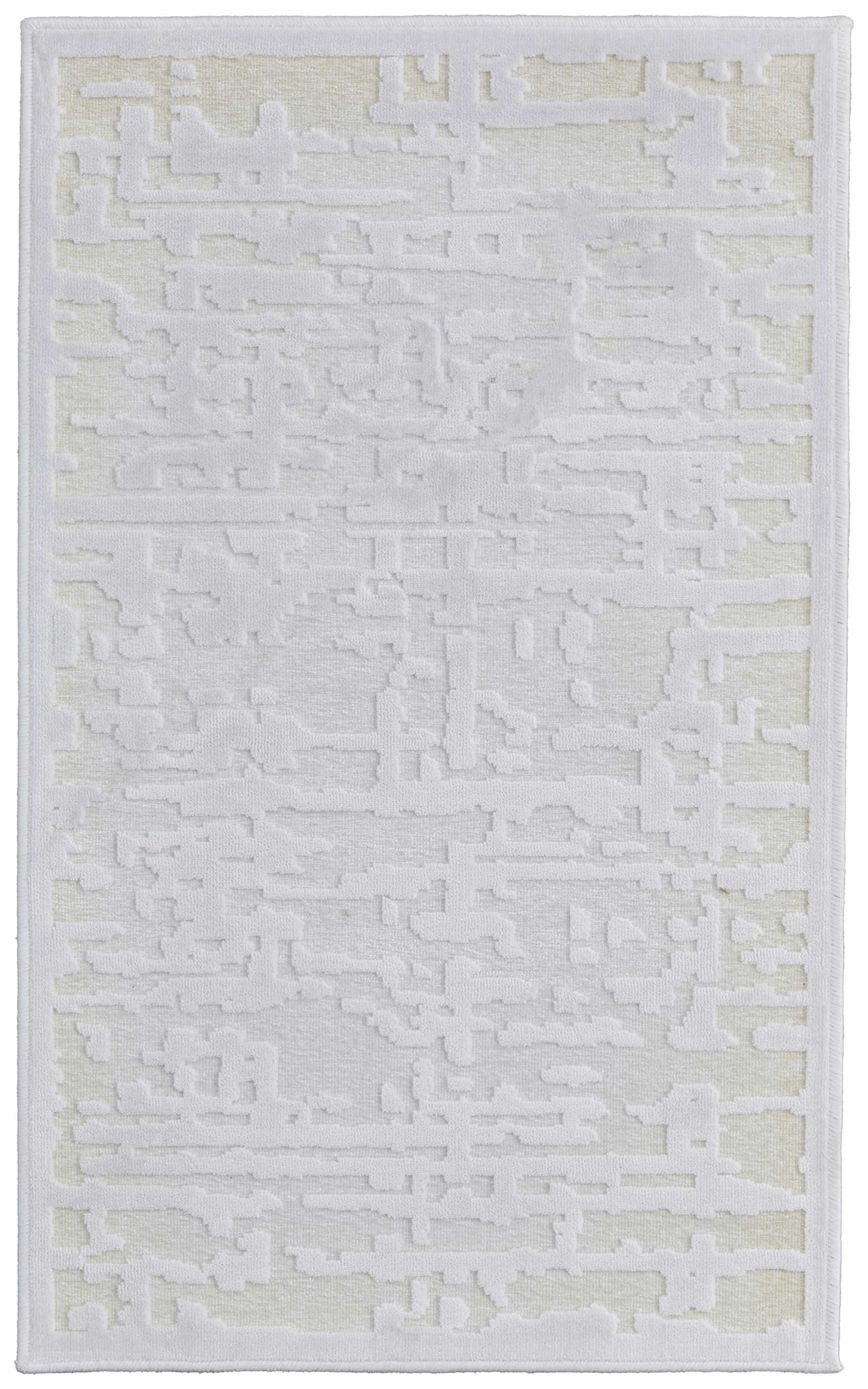 Room Envy 680R3492WHTWHTI6A 2 x 8 (ft) Loomed Rayon White/Gray/Pink Rectangular Indoor Abstract Runner rug