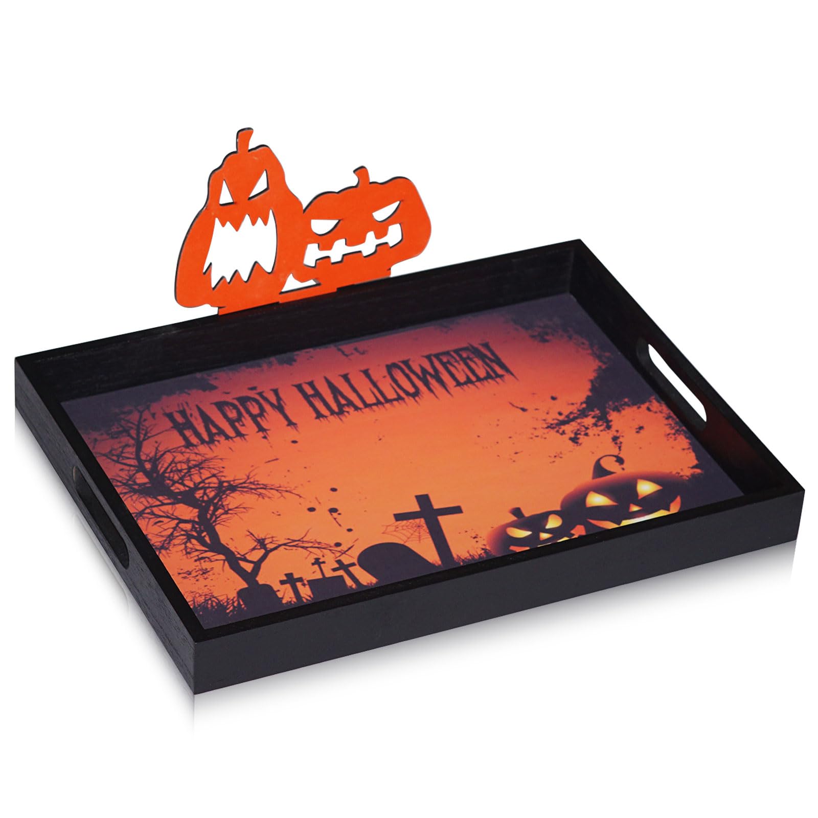 Aoibox  Halloween Decorative Serving Trays and Platters Pumpkin Tray Snacks Bowl Candy Dish for Breakfast Lunch