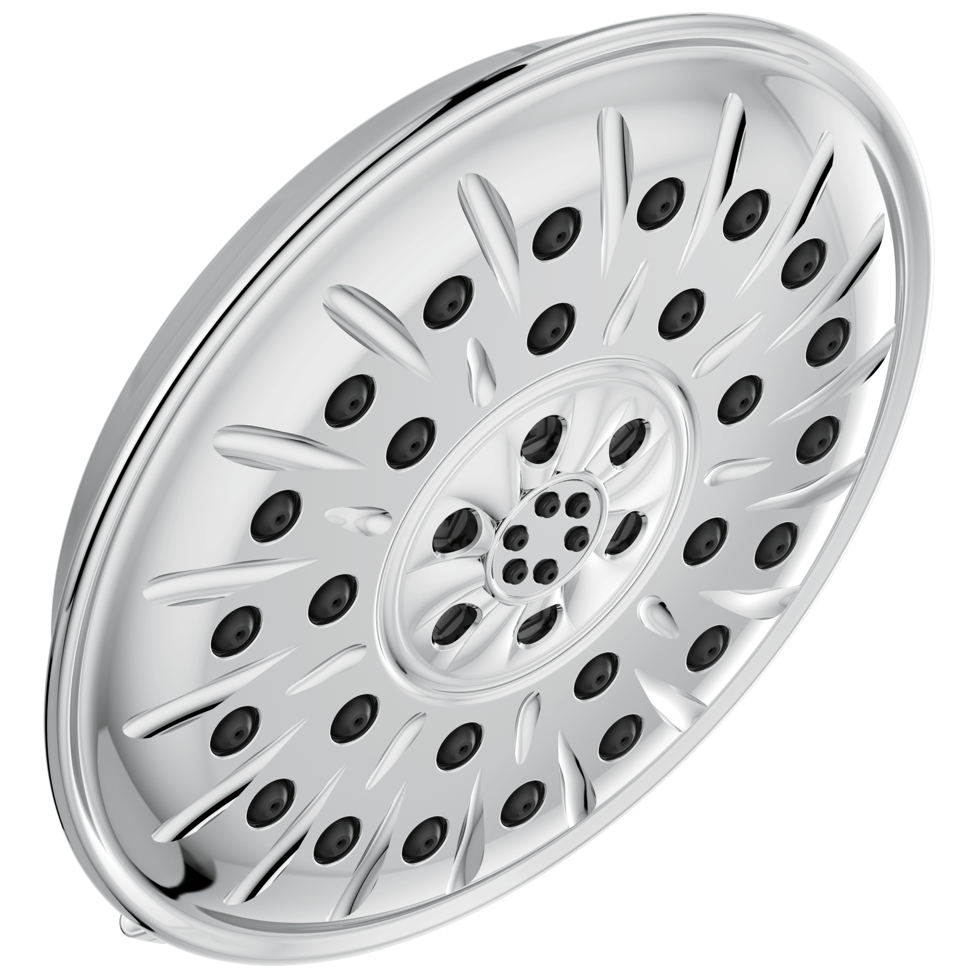 Delta 52487 Universal Showering Components 4.0 -Settings Chrome 8.25-in Round Fixed Rain Shower Head 1.75 GPM
