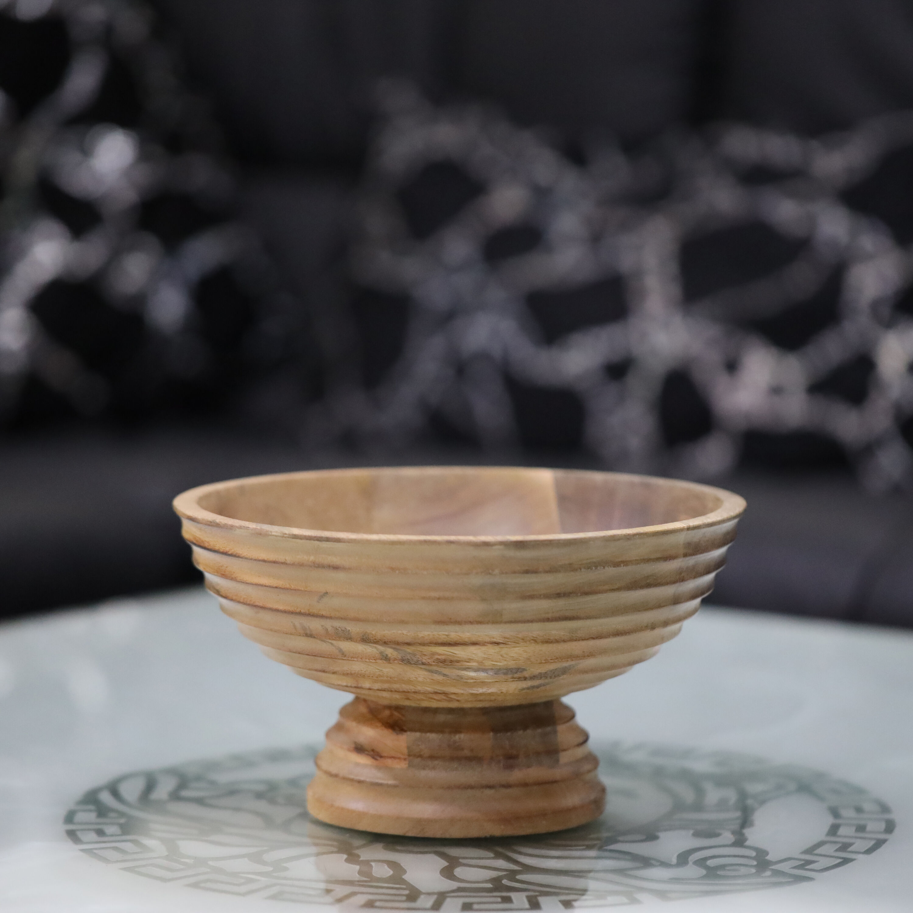 Natural Mango Wood Fruit Bowl Hand Carved Polished Wooden Bowl