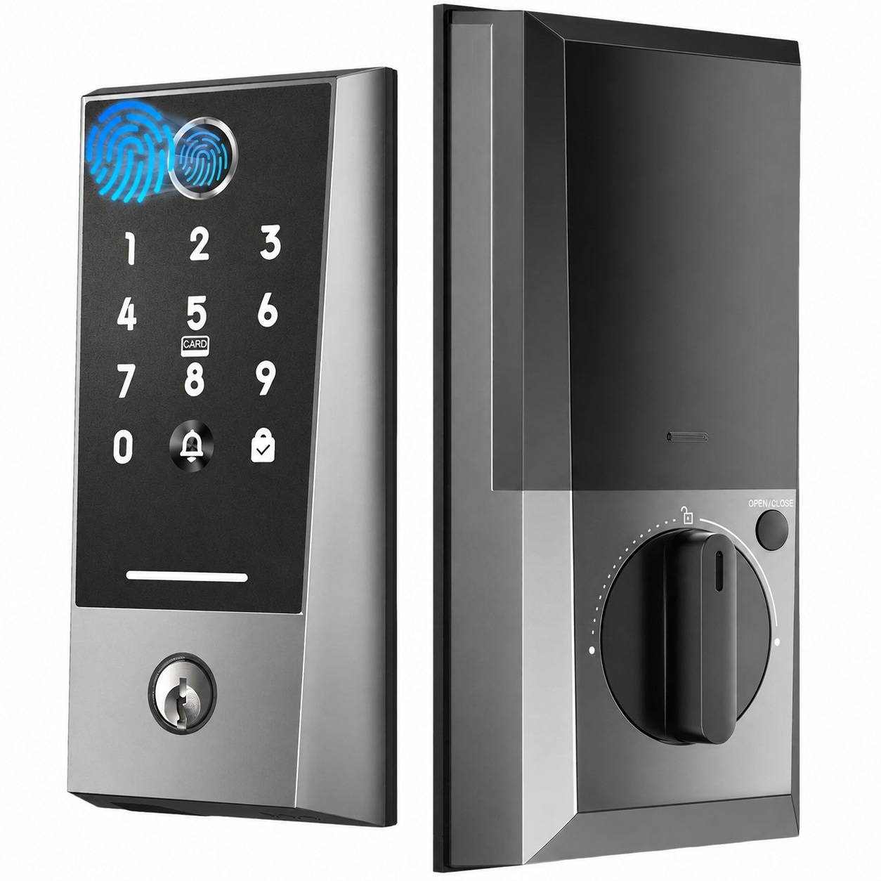 UUDULY  Smart Lock Fingerprint Door Lock with Built in Doorbell Wi Fi Keyless Entry Electronic Deadbolt for Front Door Compatible with Alexa Auto