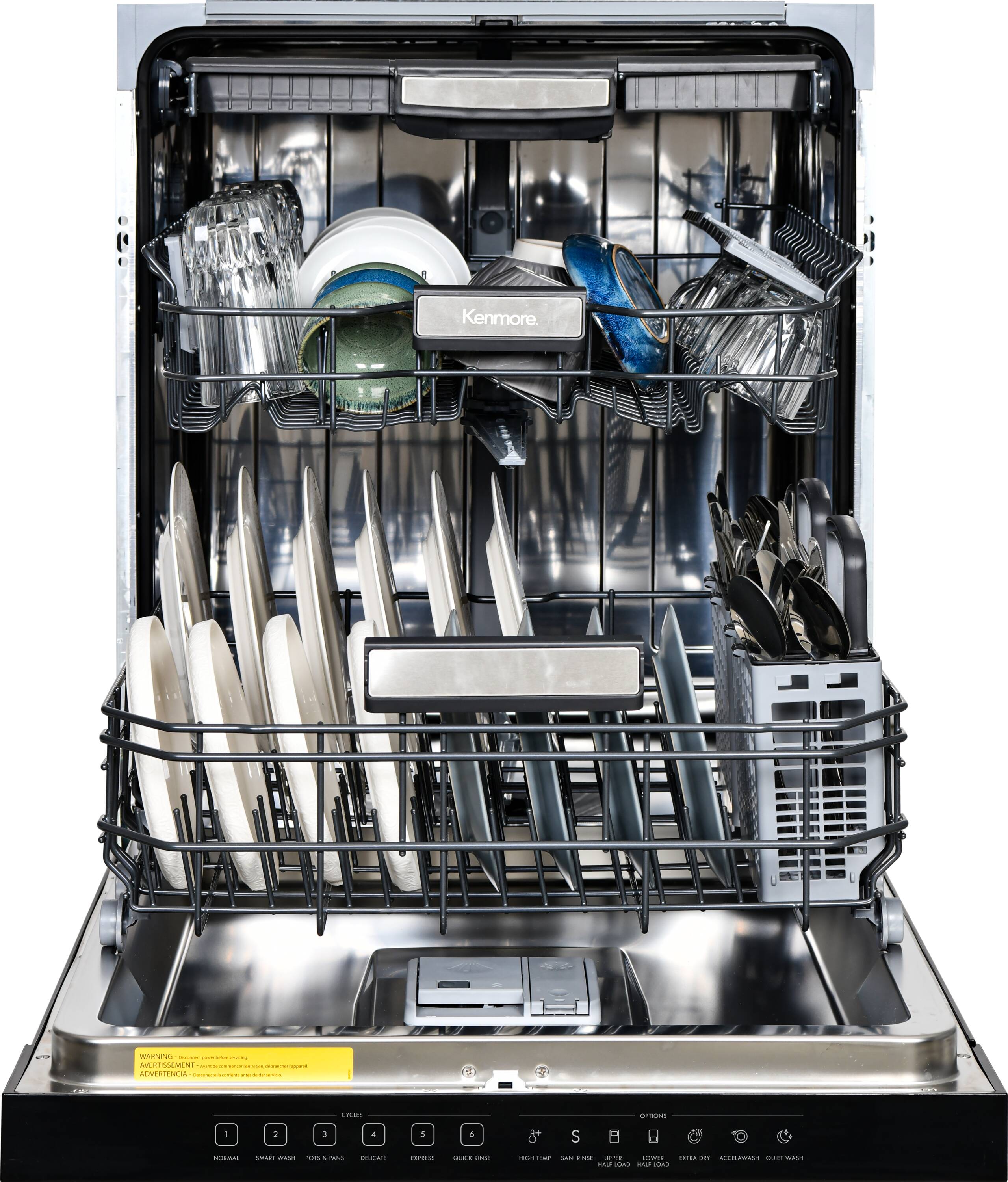 Kenmore 24-in Front Control Built-In Dishwasher With Third Rack (Black ...