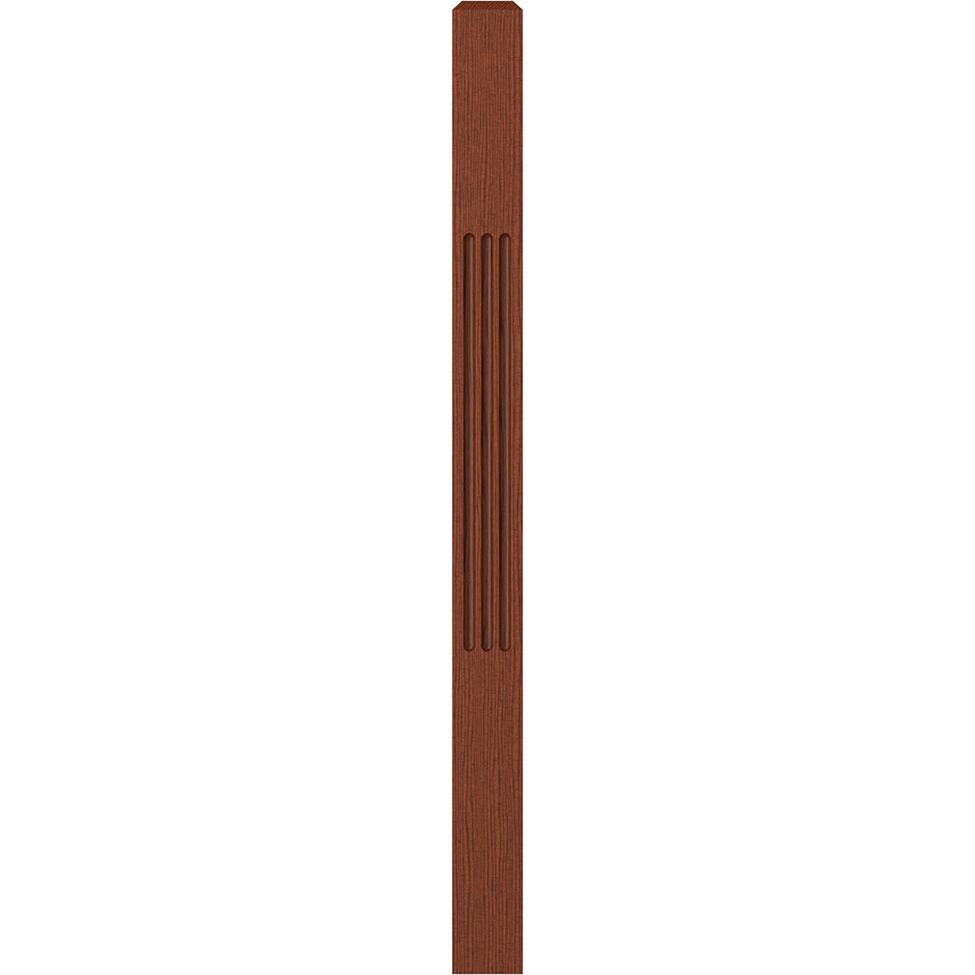 L.J. Smith Stair Systems LJF-4000-BRZC Clean 3.5-in x 48-in Unfinished Brazilian cherry Starting Stair Newel Post