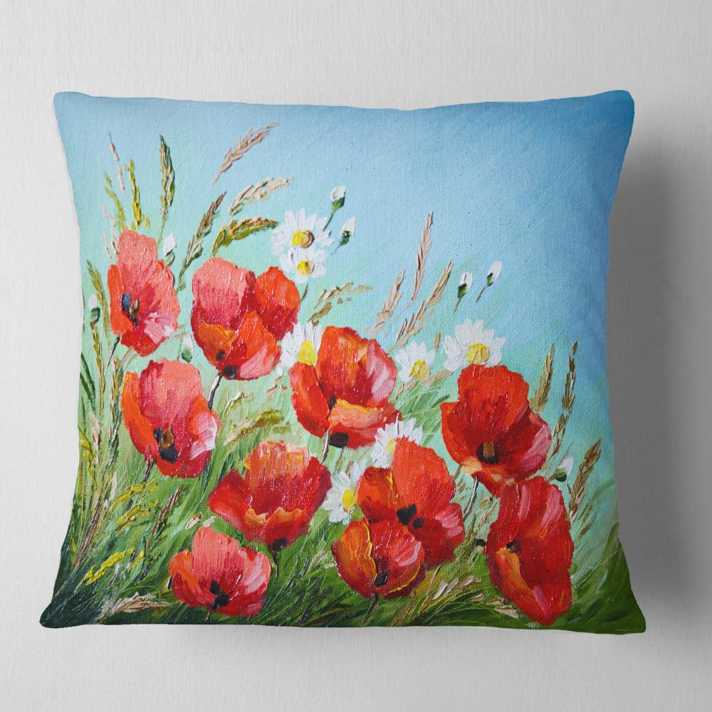 Designart CU14775-18-18 18-in x 18-in Blue Indoor Decorative Pillow
