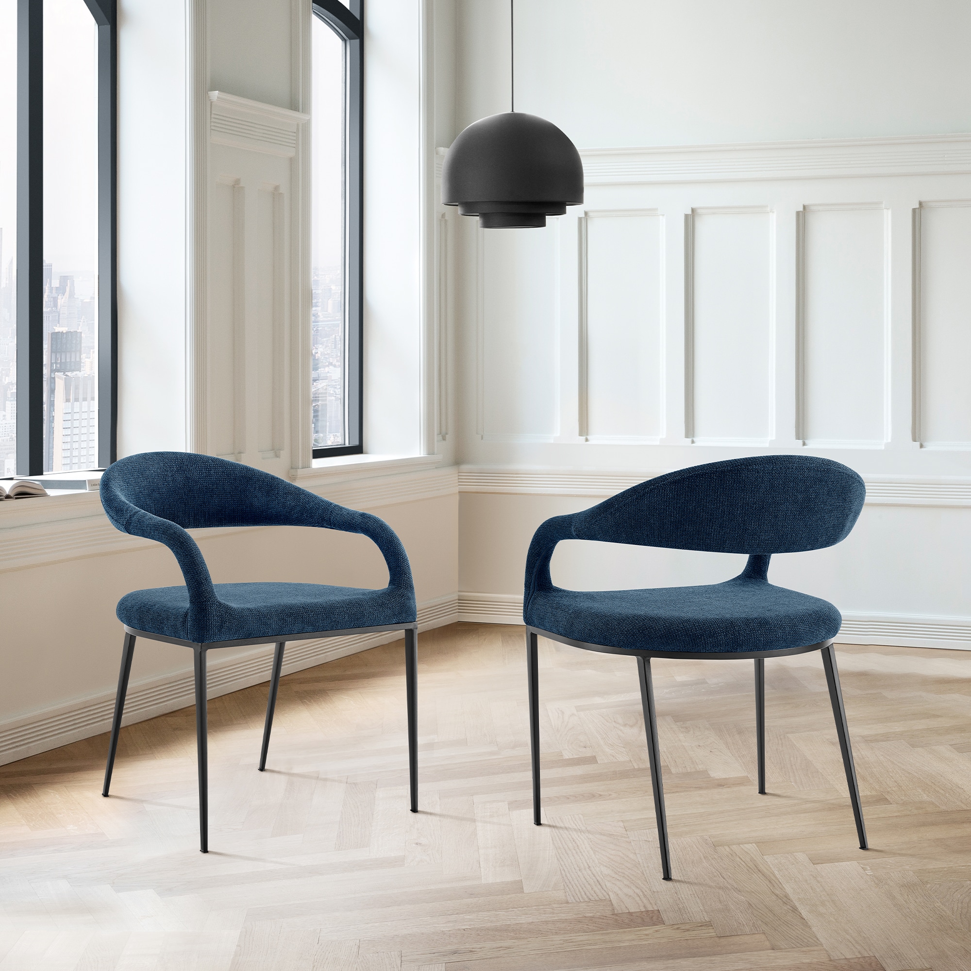 Armen Living LCMOSIBLKBLU Dining-Chairs - View #2