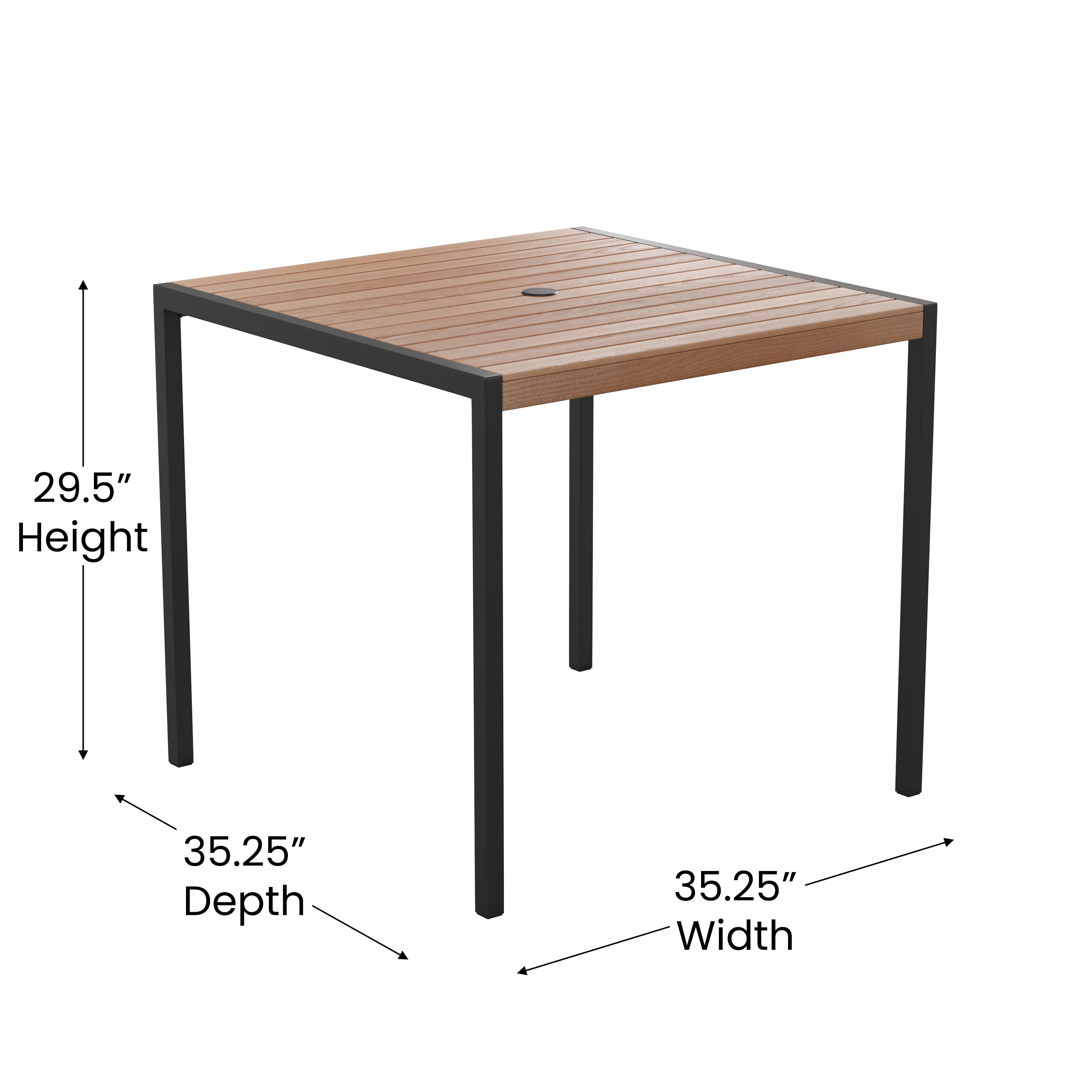 Lark 4-Person Black Aluminum and Plastic Outdoor Dining Set